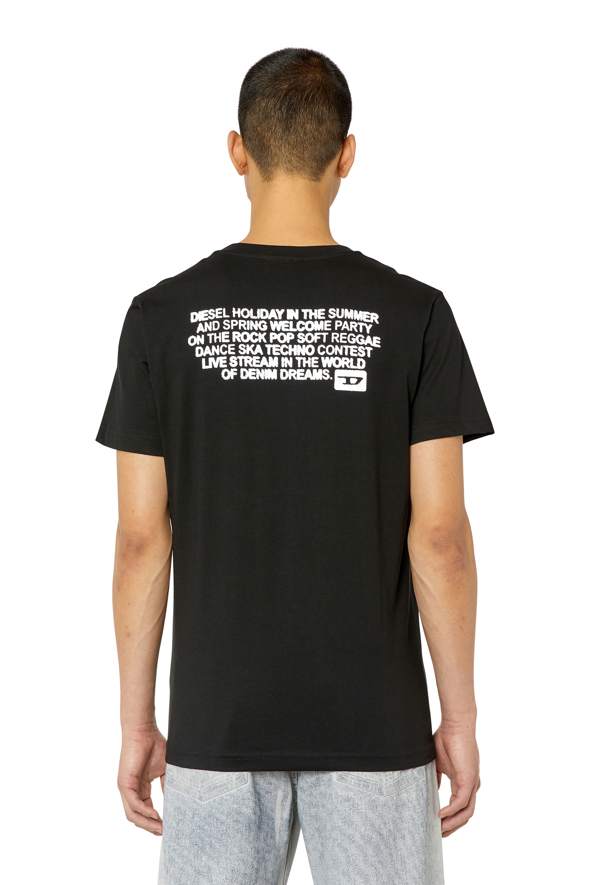 国内初の直営店 T-DIEGOR-K57 print logo Holiday Diesel with T-shirt Man: トップス