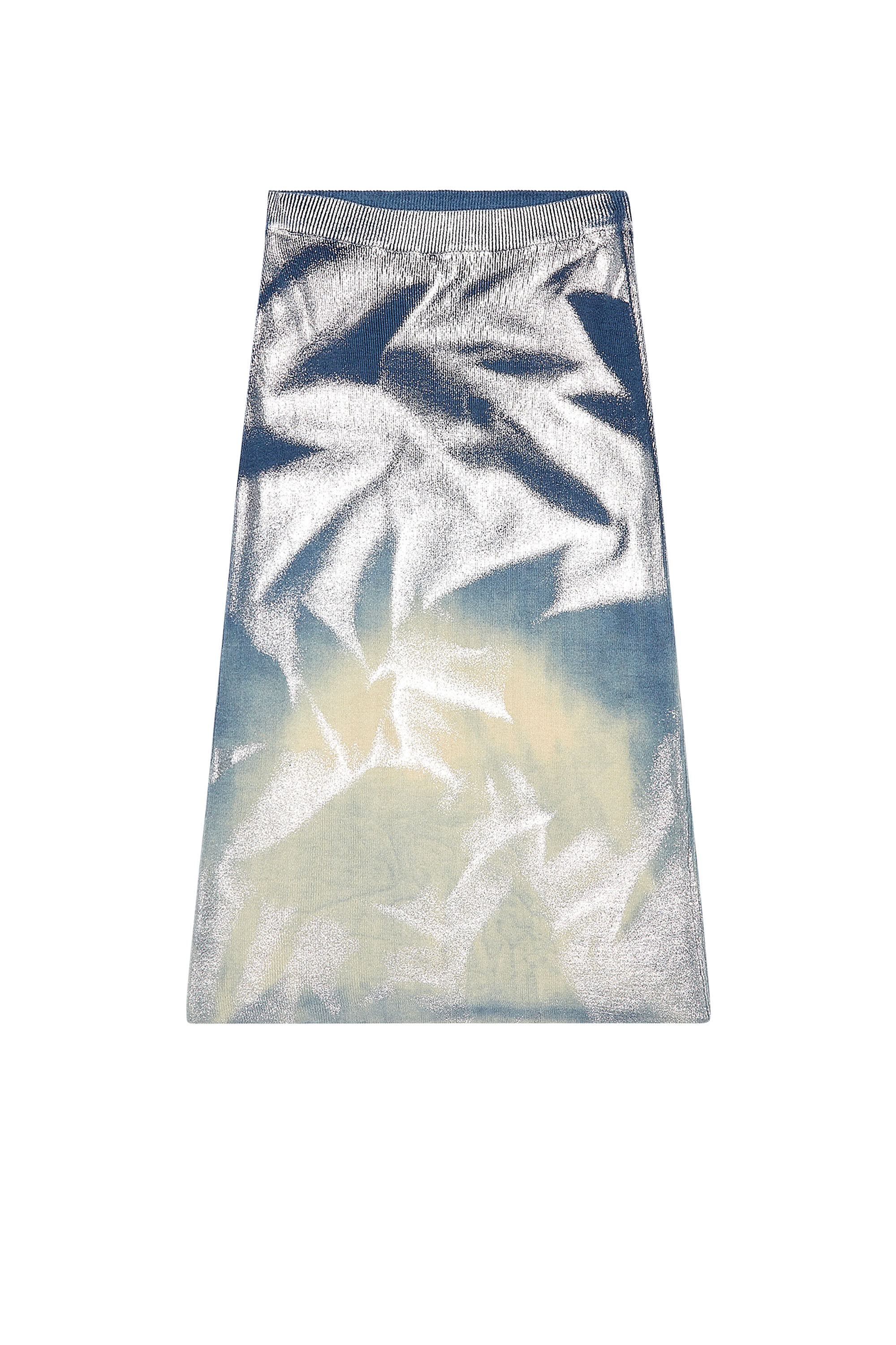 ★DIESEL★ M Ilan Skirt Blue A130280BNAE8NC Women's Knit pencil skirt with metallic effects | Blue | Diesel
