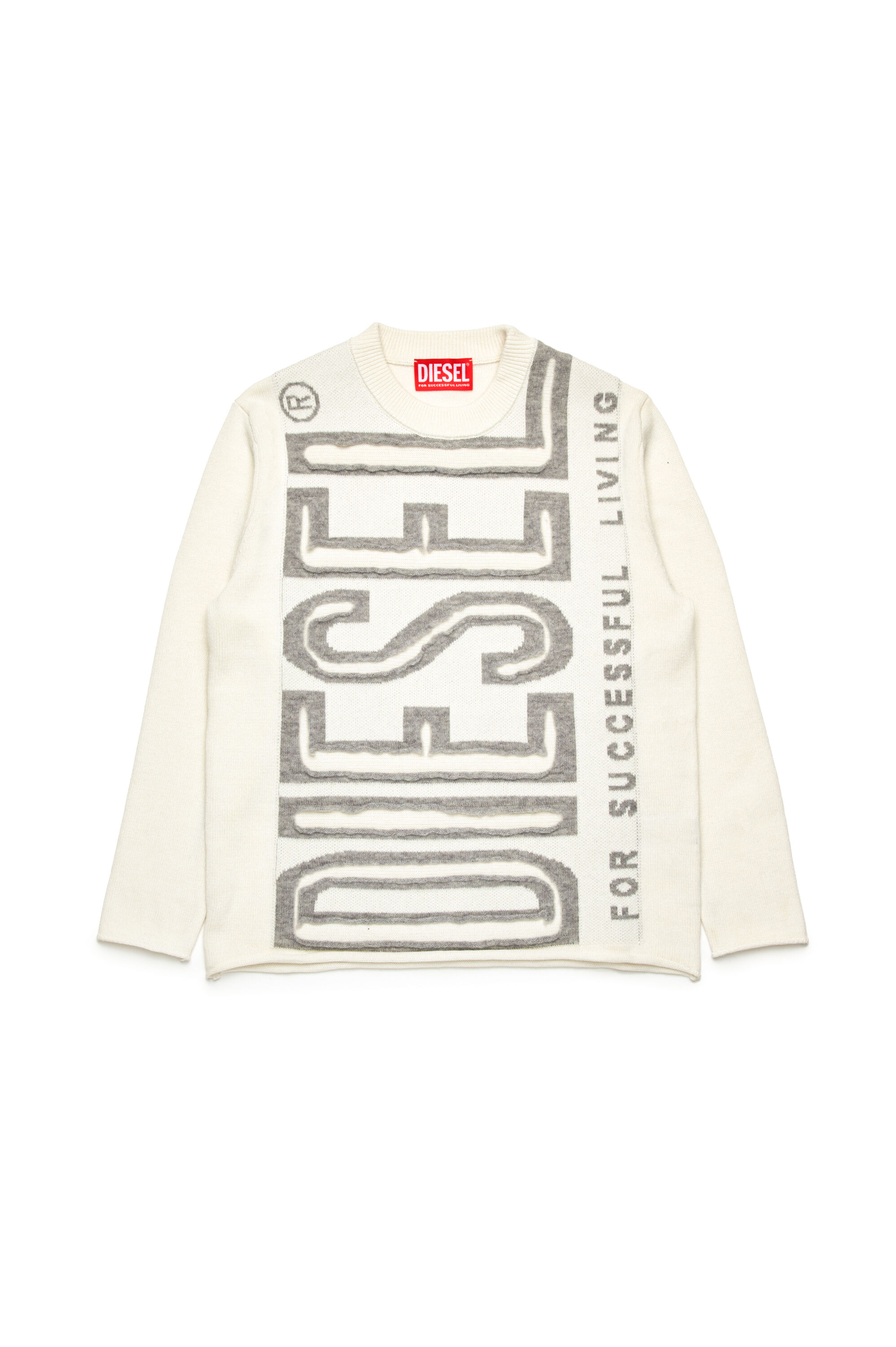 DIESEL ディーゼル SHIRT Sweaters White ホワイト Women's Ribbed-knit long-sleeve top | White | Diesel