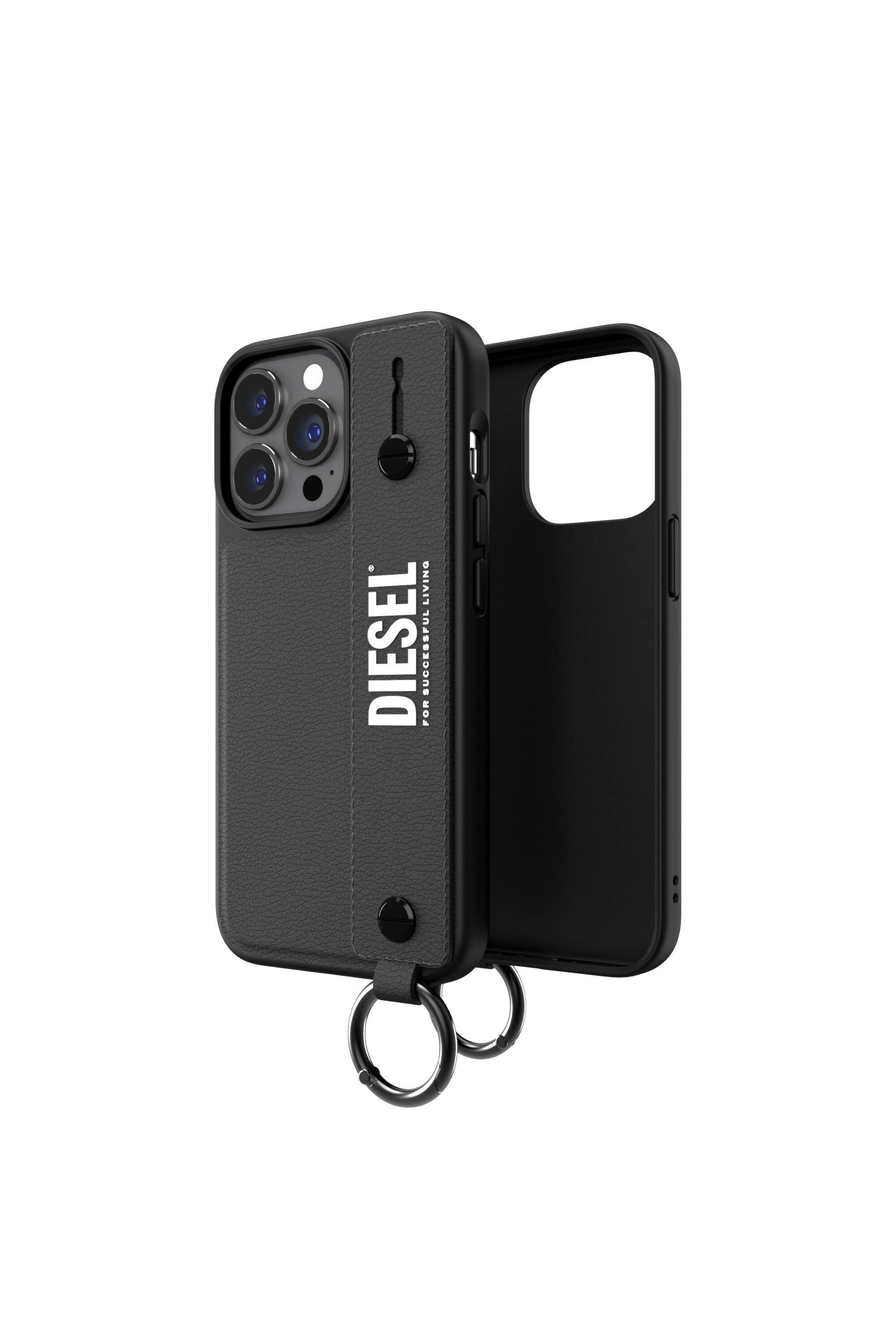 Diesel - 47177 TECH CHAIN, Funda con banda de agarre por iPhone 13/13 Pro Unisex in Negro - 1