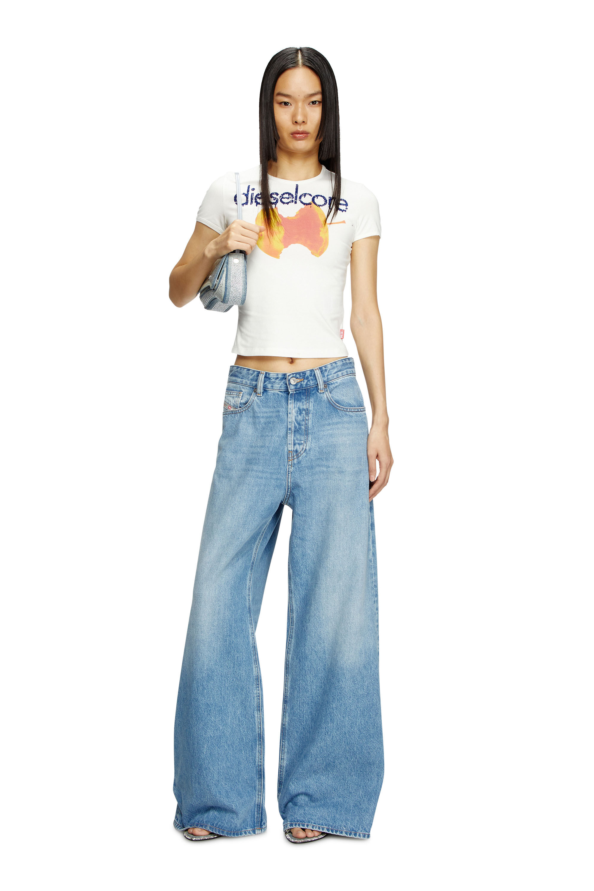 Women's T-shirt with Diesel Core logo | White | Diesel