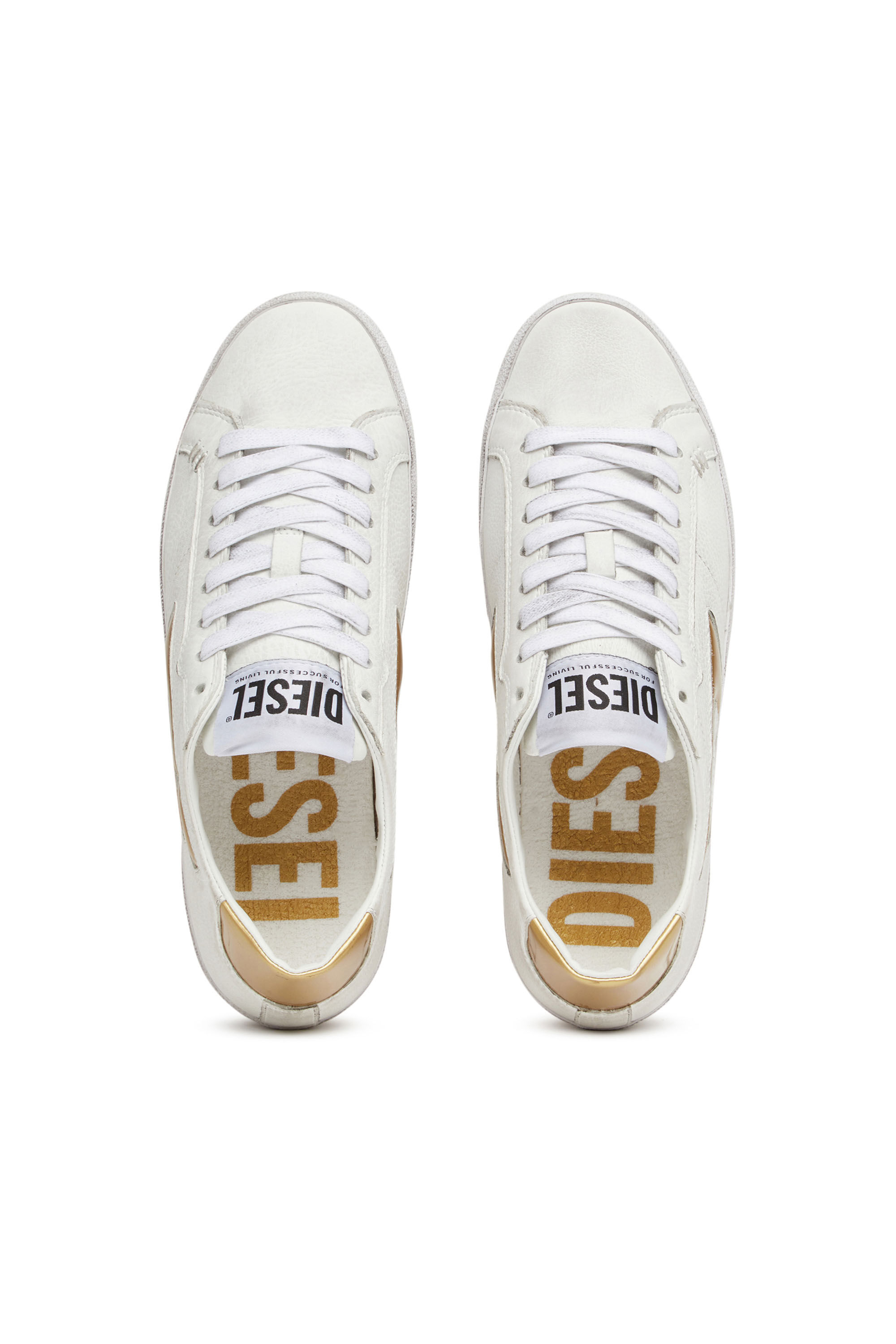 【大人気】DIESEL S-Leroji ロートップ スニーカー S-LEROJI LOW X Unisex: Distressed metallic low-top sneakers