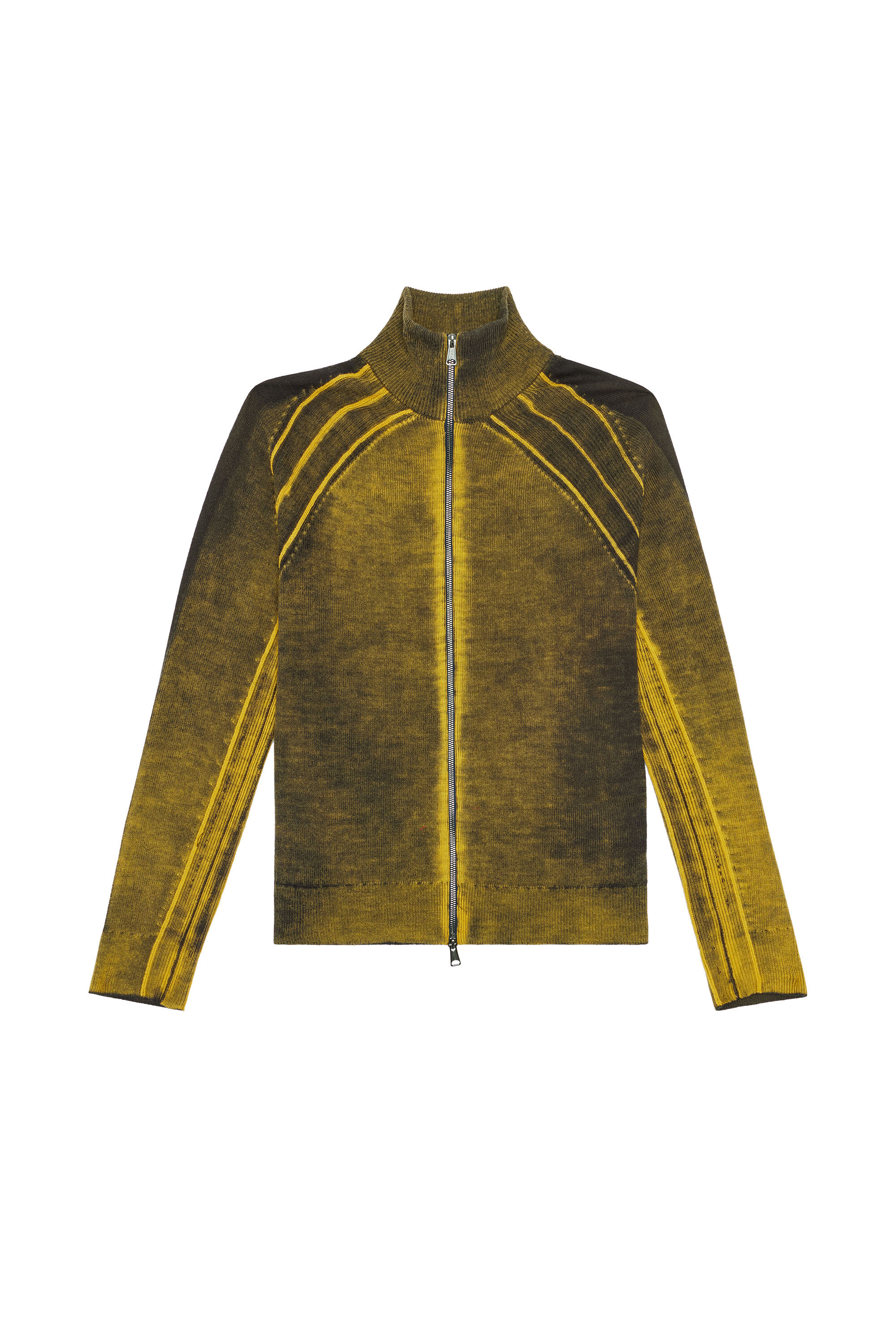 Men's Wool cardigan with nuanced print | Green | Diesel