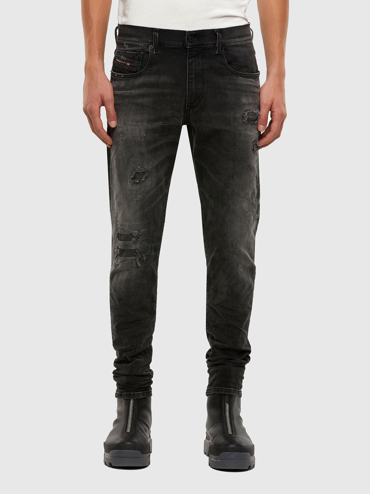 D-Strukt Slim Jeans 069RC: Dark Blue Wash, Treated, Stretch Fabric