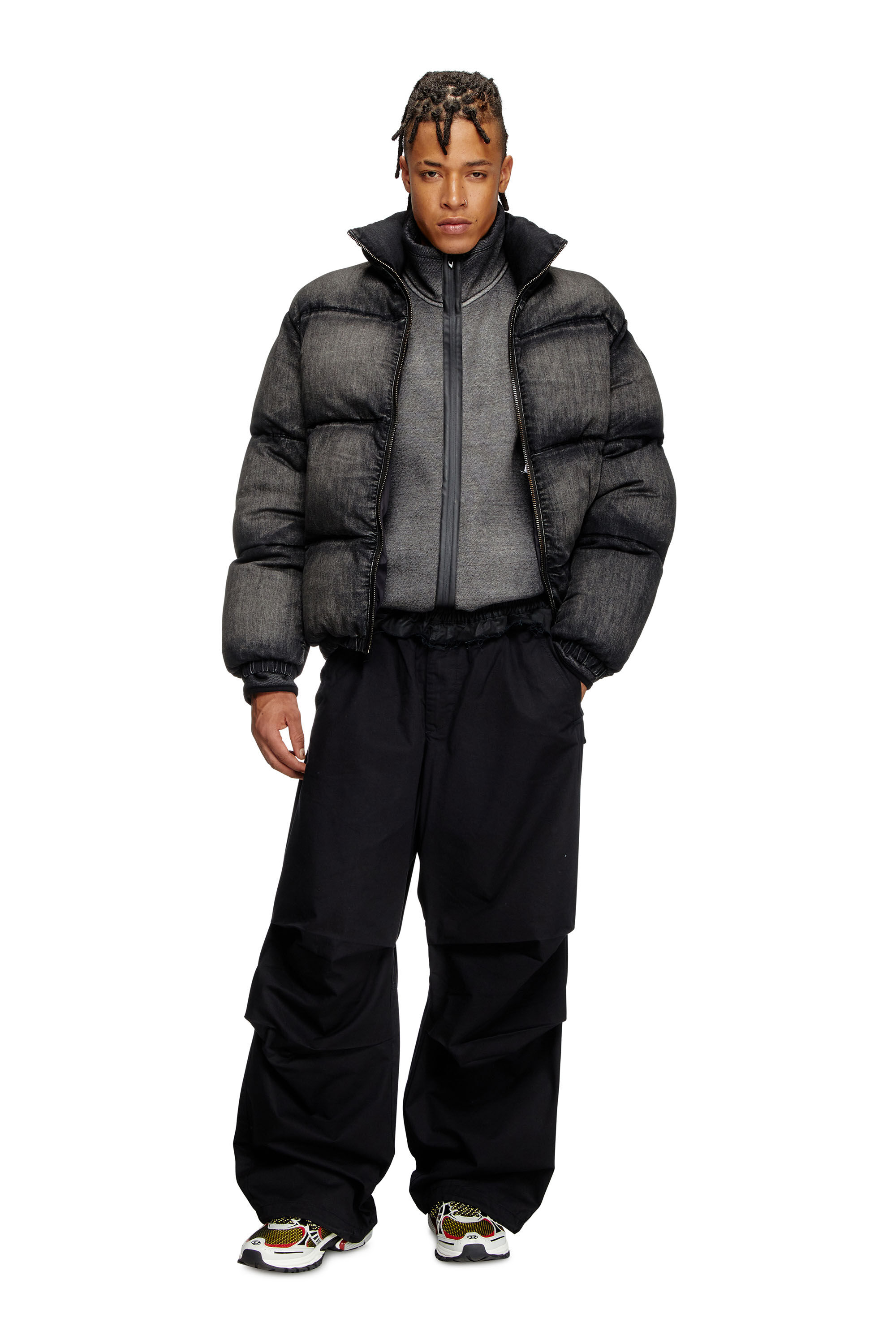 ◆DIESEL◆ P Gustav Pants Black A160740IQAV9XXA A160740IQAV9 Men's Nylon track pants with side bands | Black | Diesel
