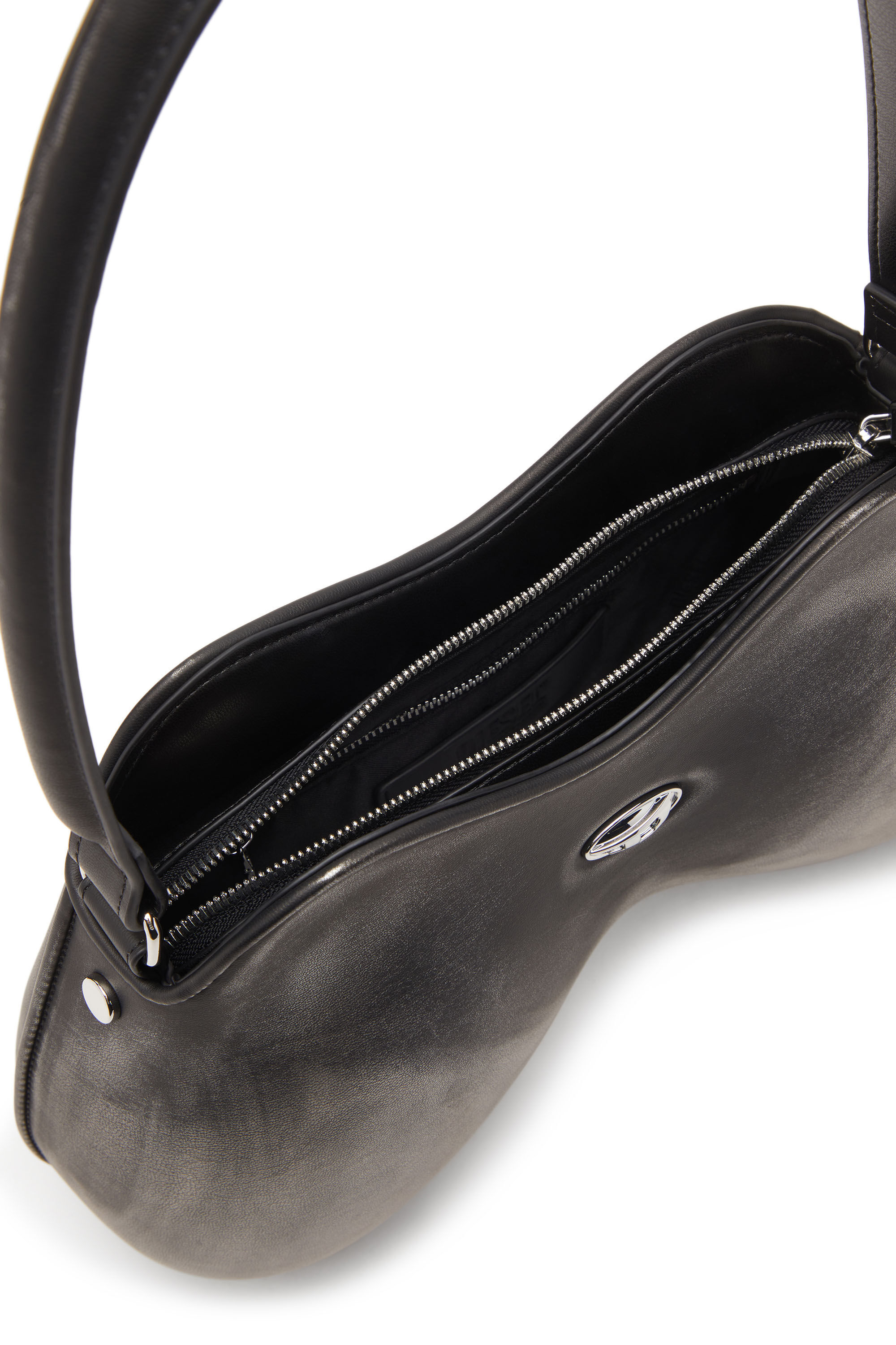 Diesel - DOUBLE-D SHOULDER, Double-D-Bolso de hombro rígido en PU cepillado Mujer in Negro - 2