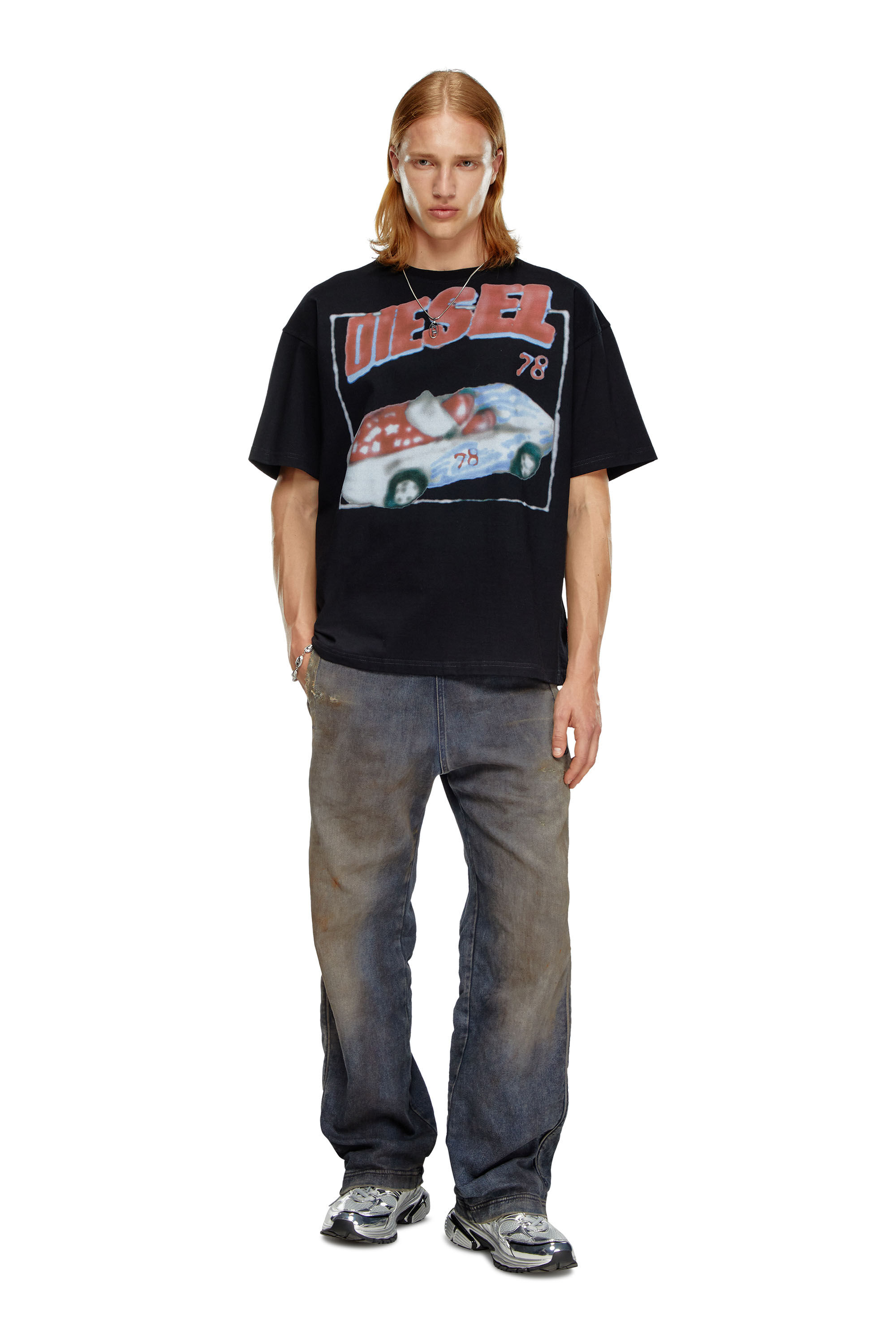 Diesel - T-BOXT-Q17, Camiseta con estampado de auto Hombre in Negro - 1