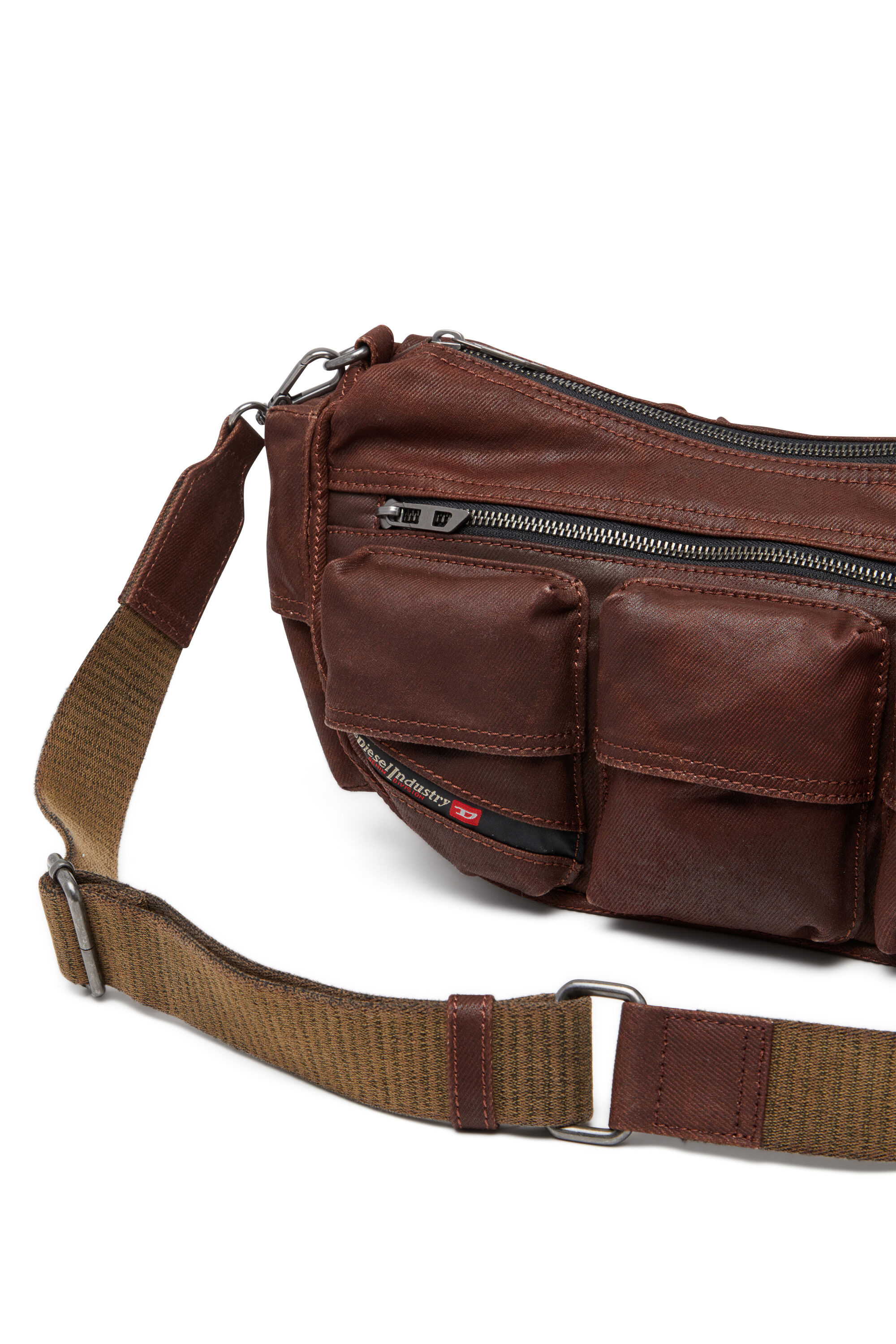 Diesel - MULTI-PKTS SHOULDER BAG X, Multi-Pkts - Bolso de algodón con múltiples bolsillos Unisex in Marrón - 2