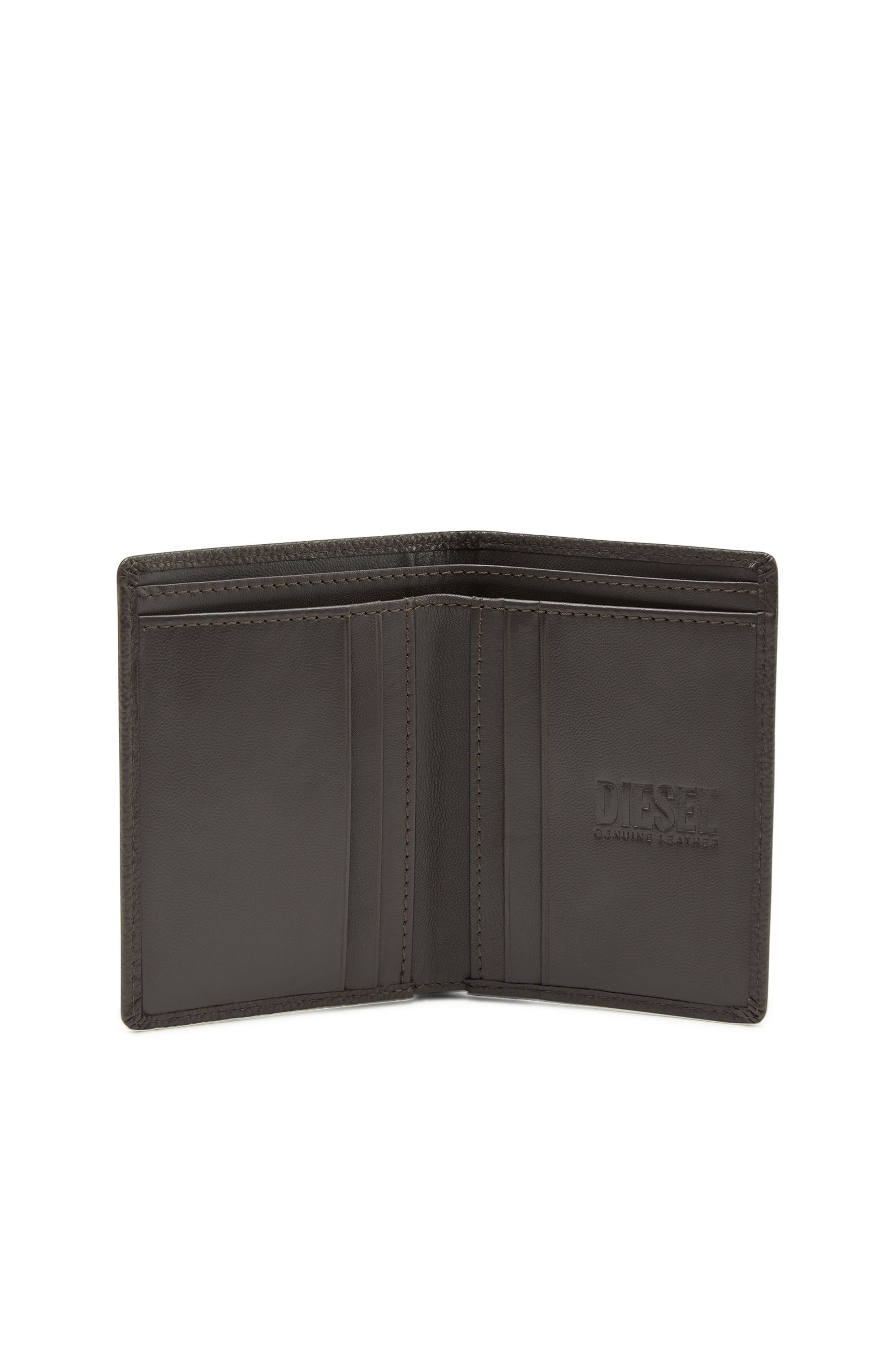 VERTICAL NEELA Man: Leather bi-fold wallet with logo plaque