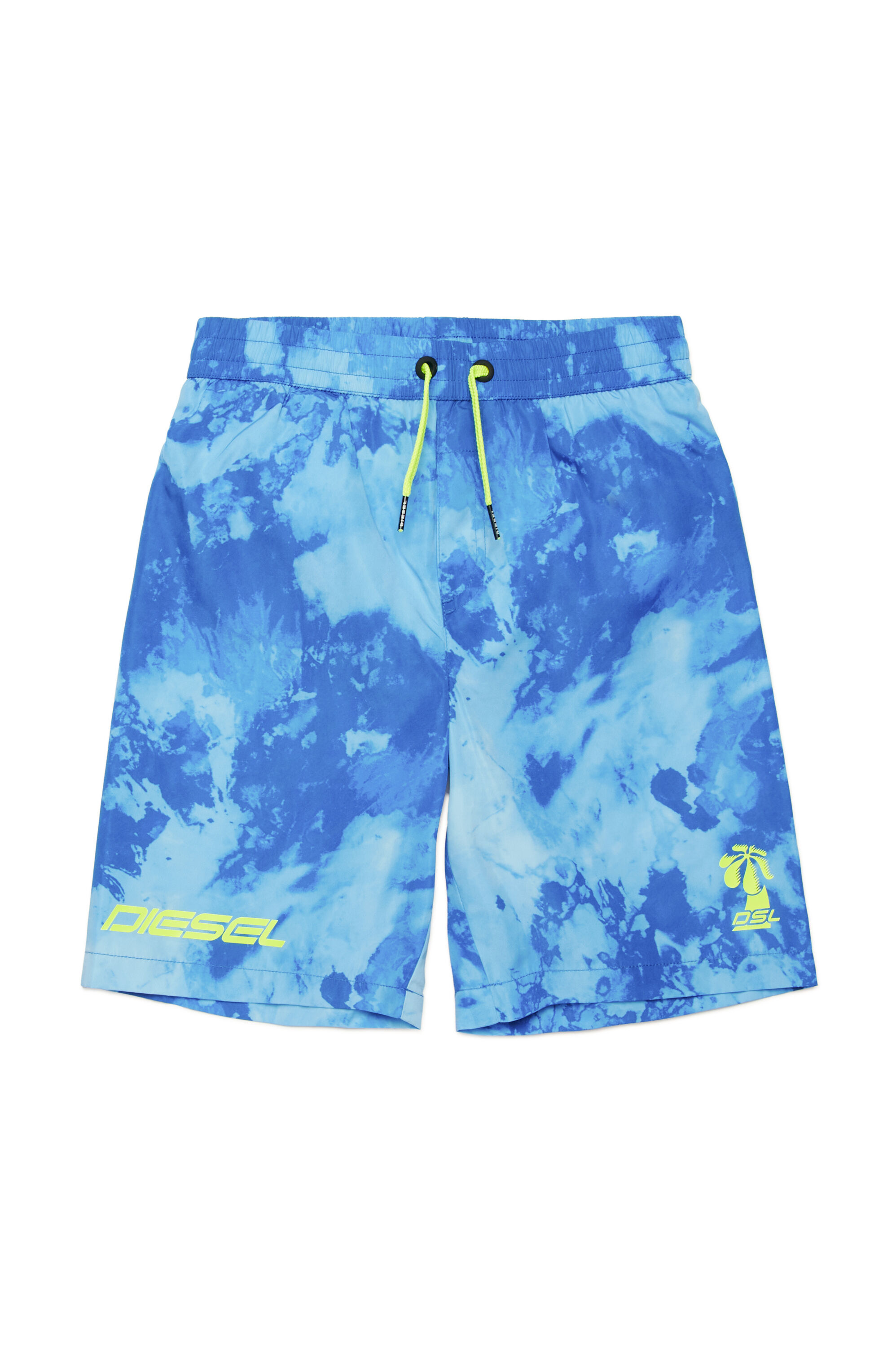 Diesel - MLONGKEN, Bañador con estampado manchado Hombre in Azul marino - 1