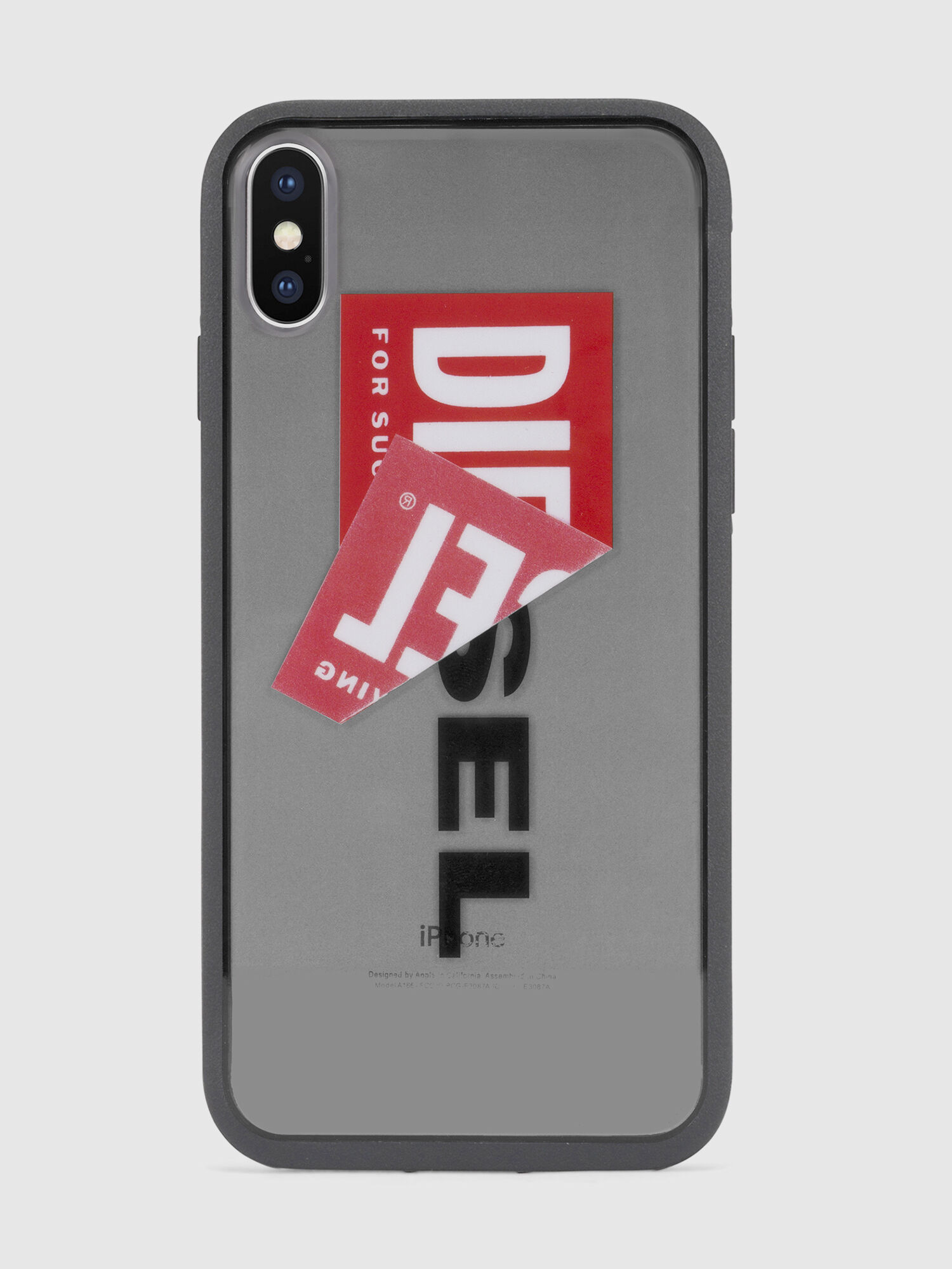 Diesel - STICKER IPHONE X CASE, Unisex Diesel logo transparent case, iPhone X in Black - Image 2