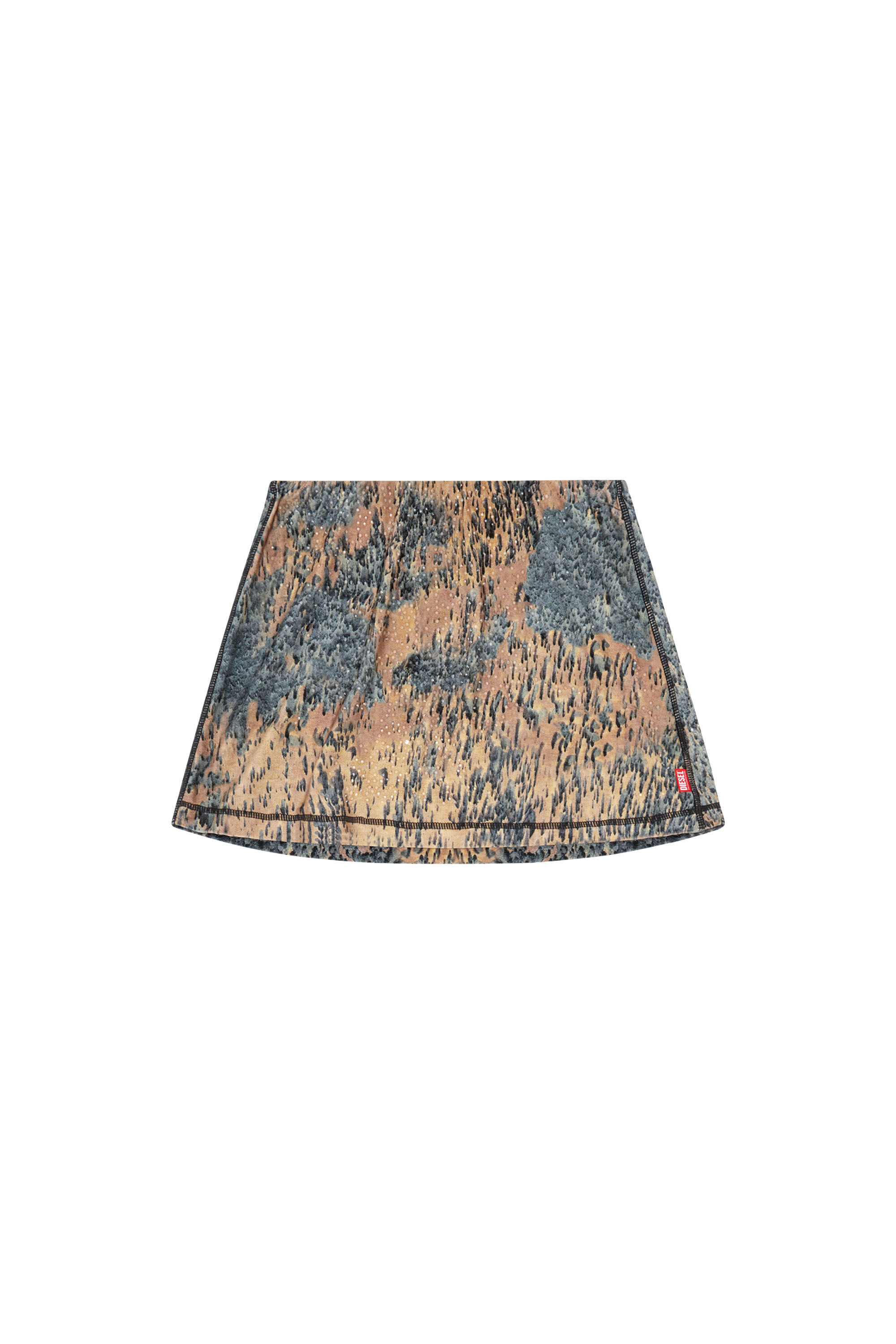 Women's Abstract-print mini skirt with crystals | Multicolor