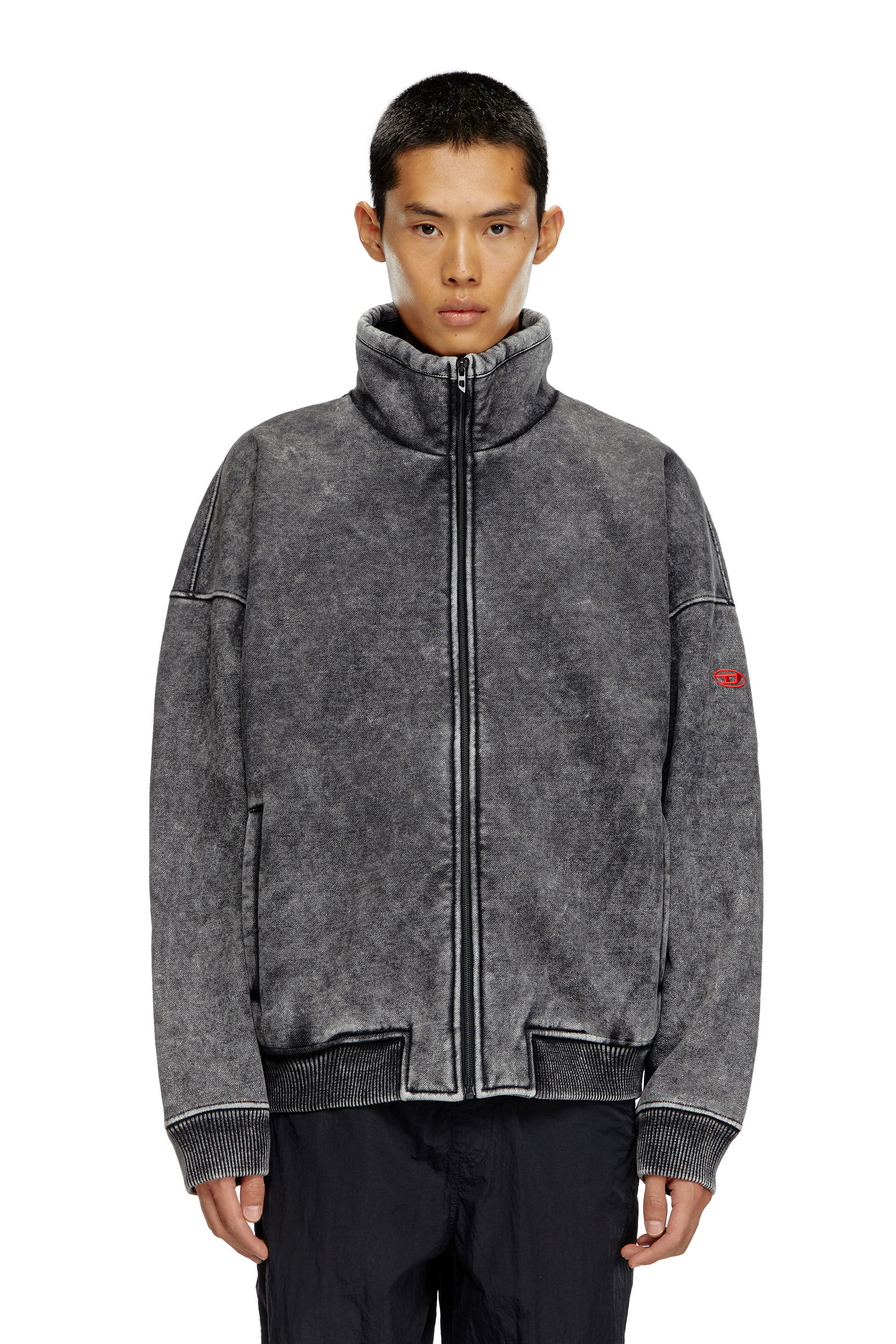 【サイズ交換ＯＫ】 Men's Jacket Diesel | Black | jersey teddy-bonded in ジャケット・アウター