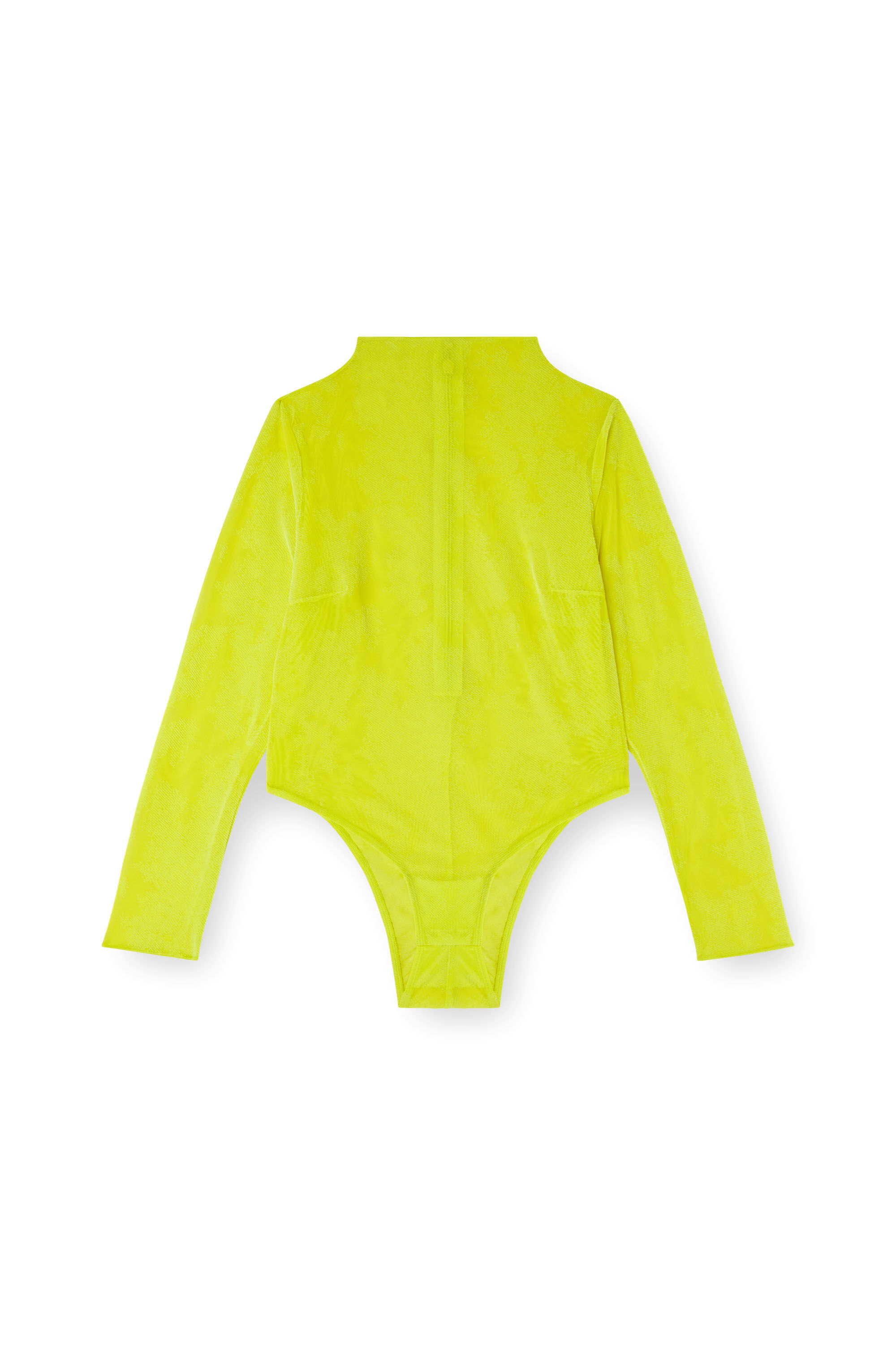 Diesel - C-LONG-SLEEVE-BODYSUIT, Body con cuello alto de malla en relieve Mujer in Verde - 4