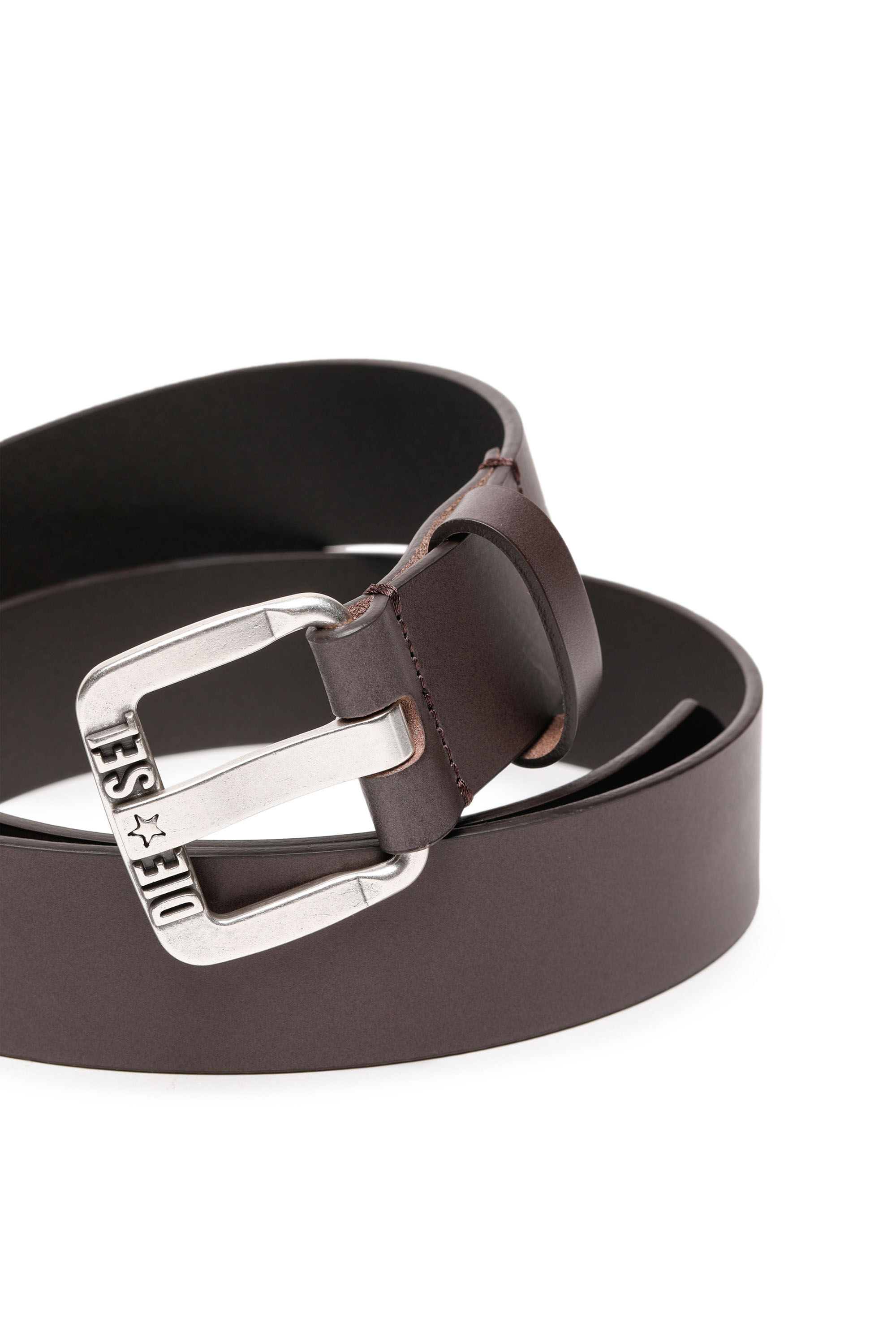 B-STAR II Man: Leather belt with metal star logo buckle | Diesel