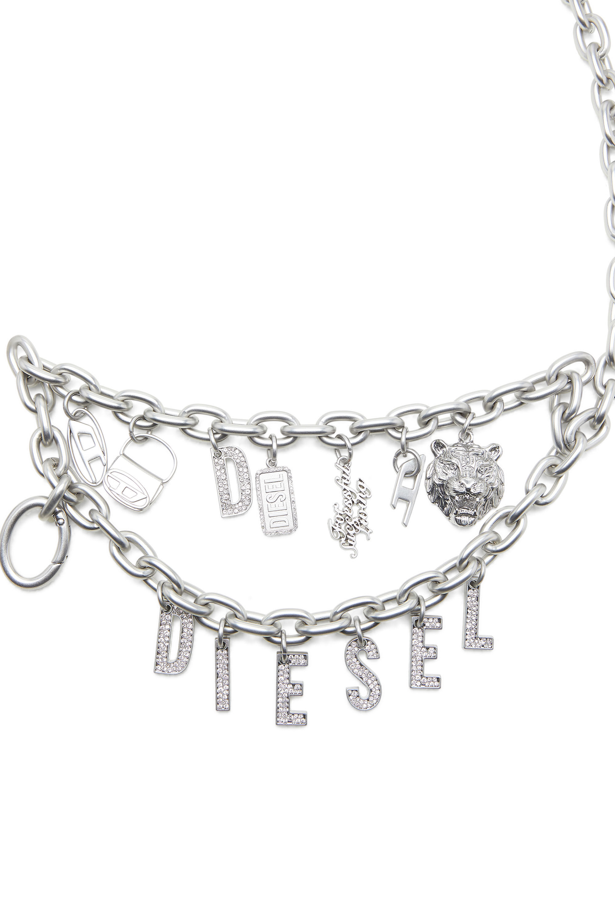 Diesel - HOSHI B-MULTICHARM CHAIN, Cinturón de cadena con múltiples colgantes Unisex in Plateado - 2