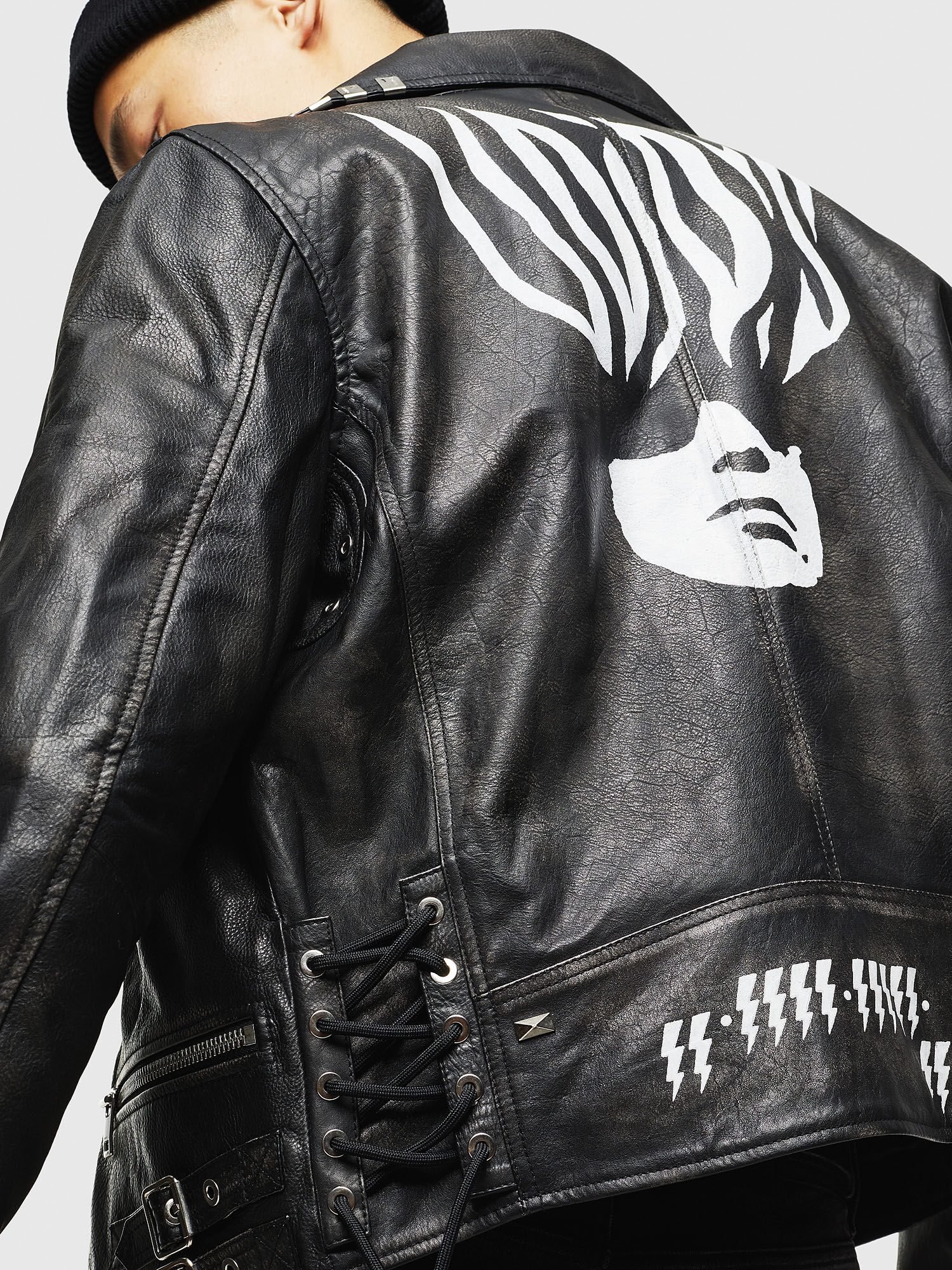 printed leather jacket