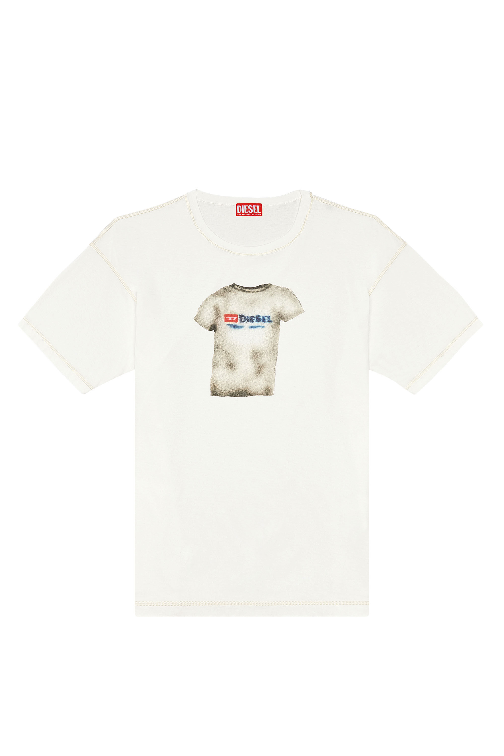 Men's T-shirt with airbrush print | White | Diesel