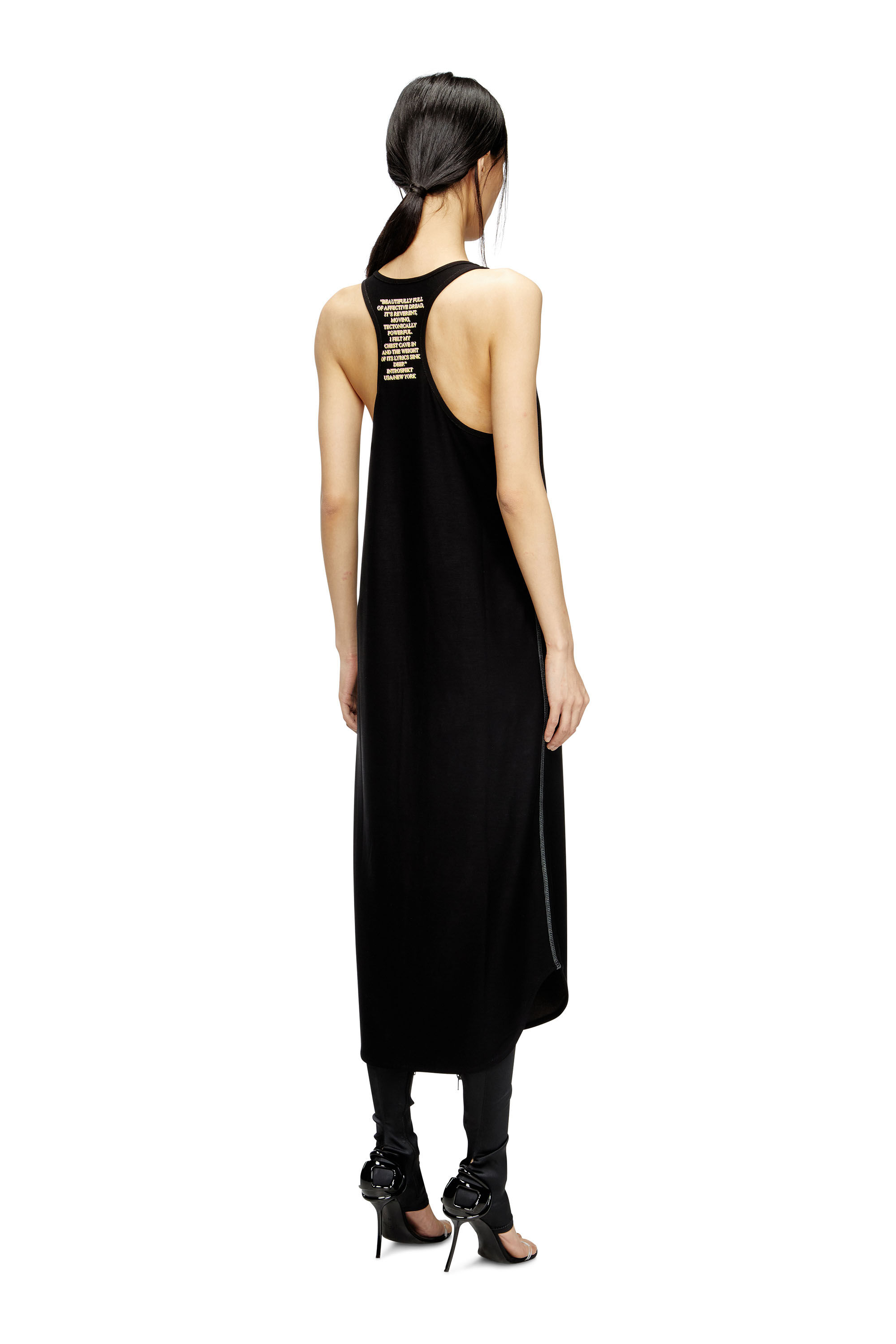 Women's Sleeveless tank dress with lyrics print | Black | Diesel