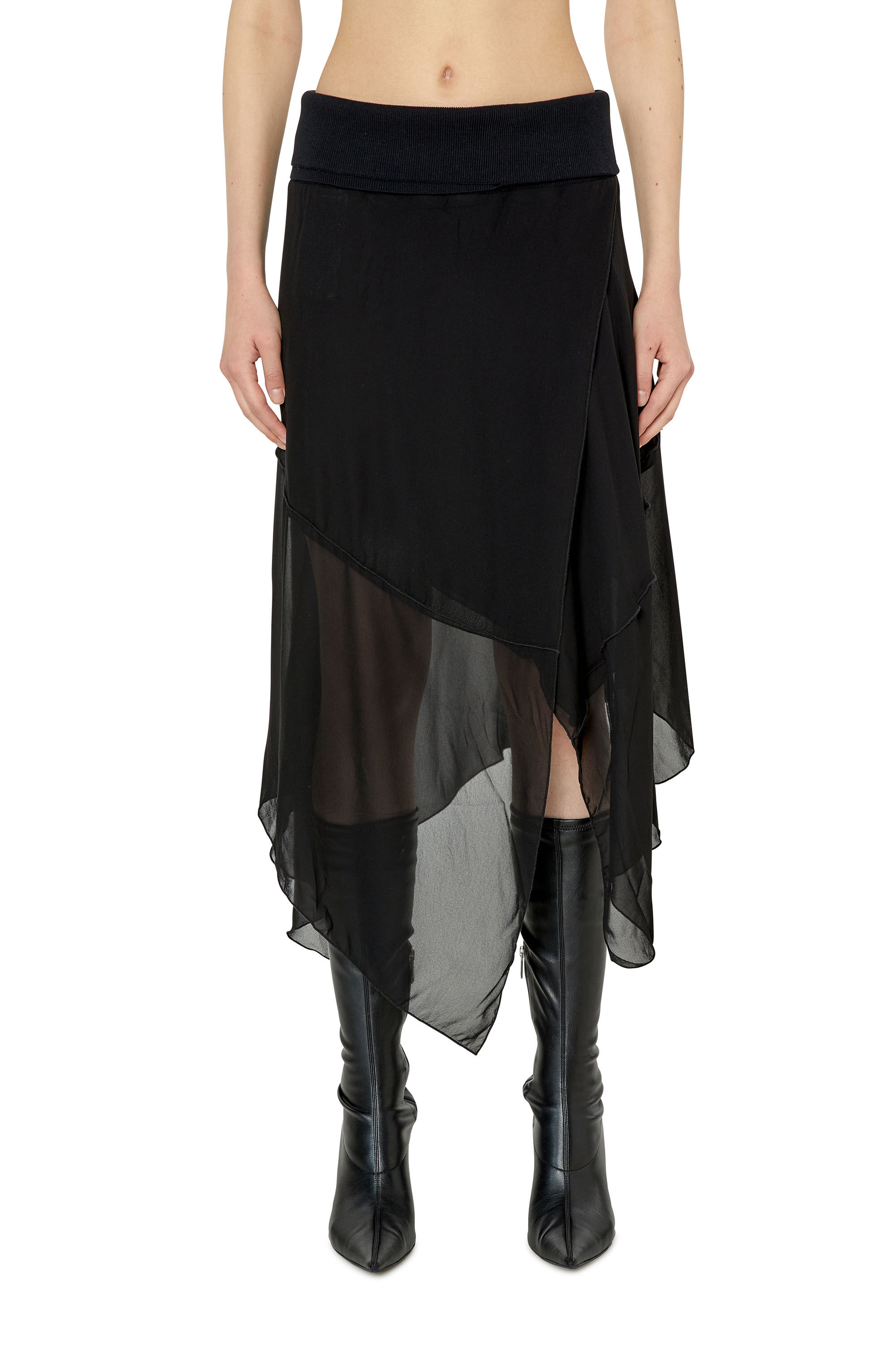 O-ROL Woman: Asymmetrical skirt with ribbed waist | Diesel