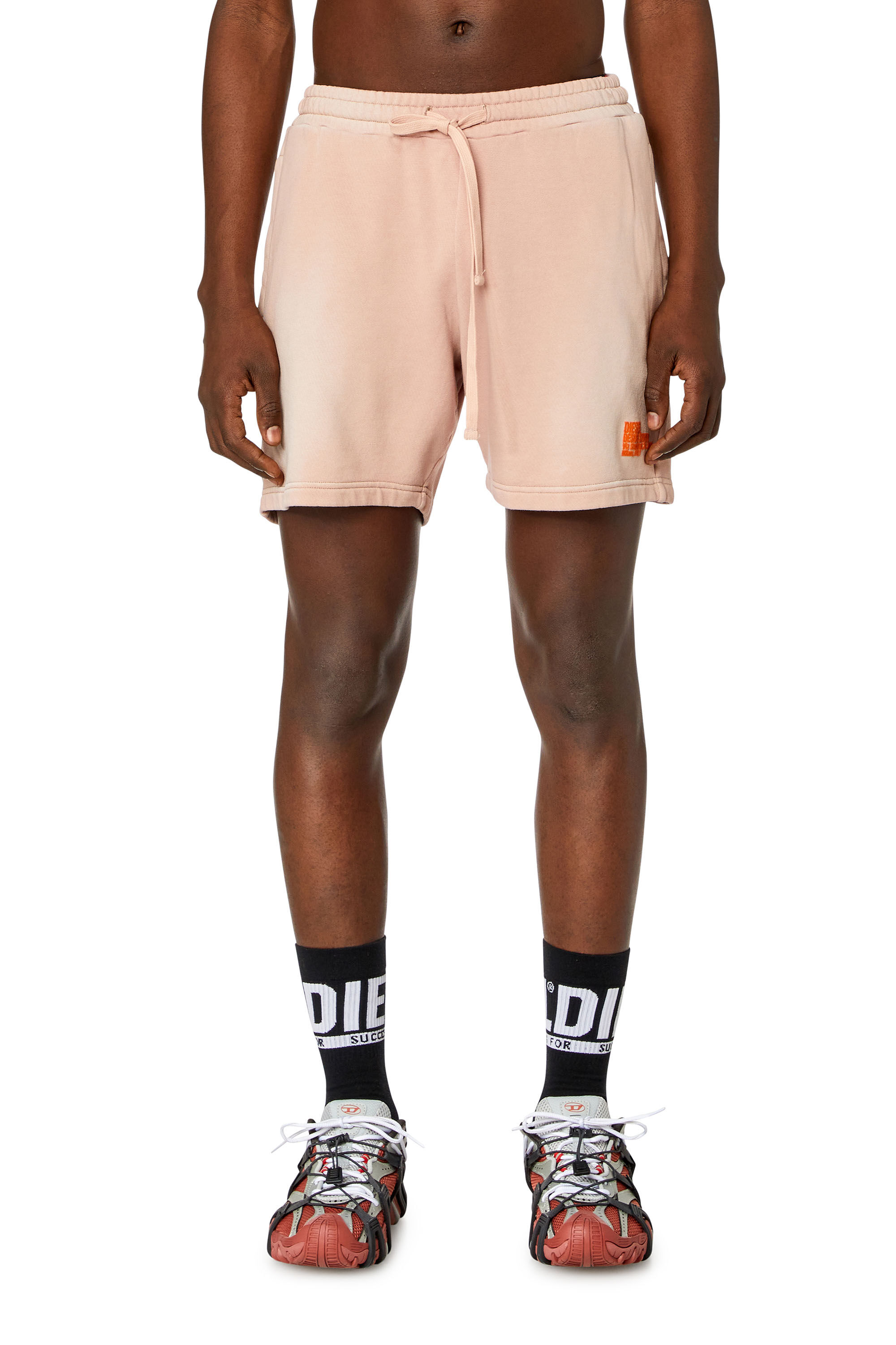 Men's Sweat shorts with sun-faded effect | Pink | Diesel