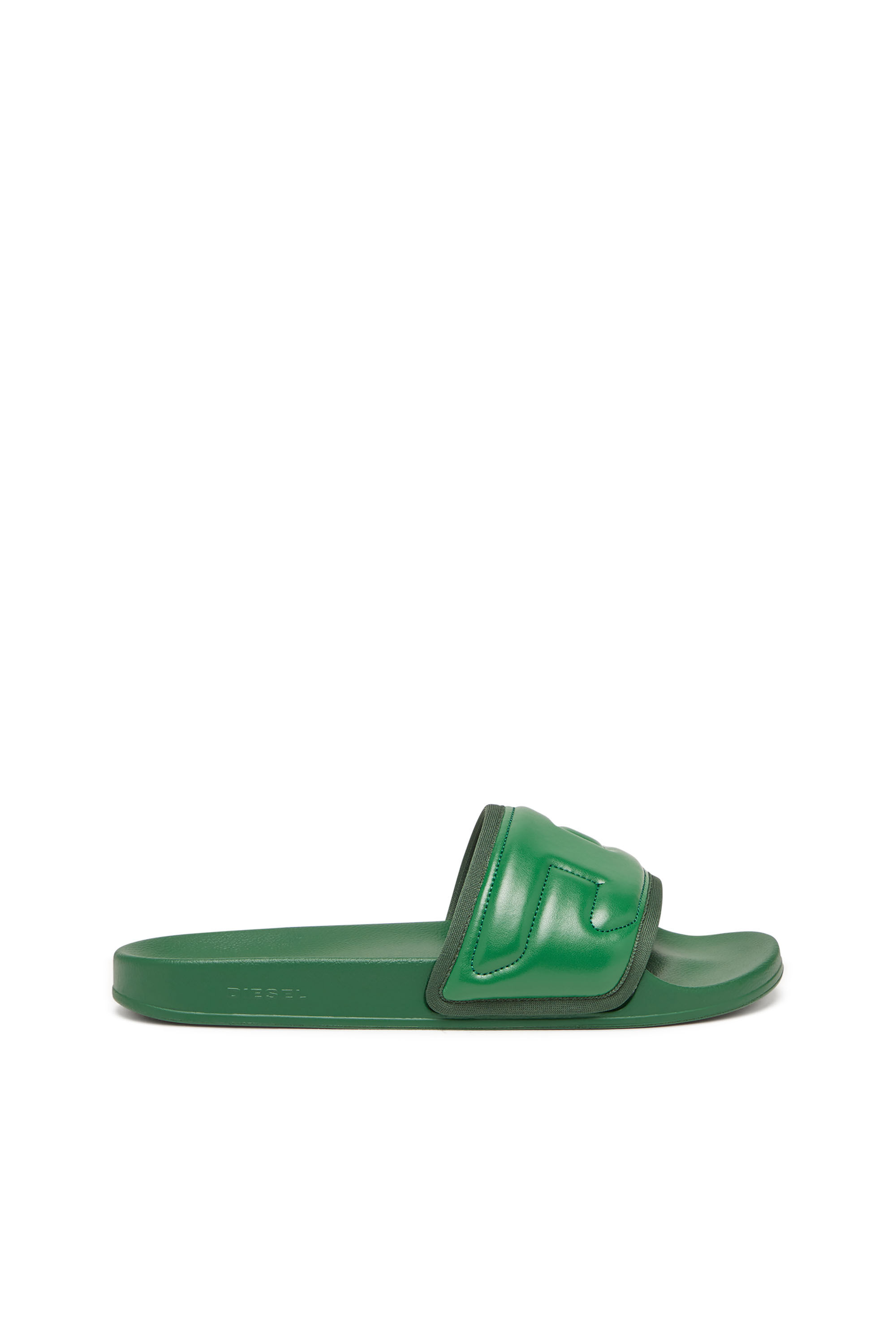 Diesel - SA-MAYEMI PUF X, Sa-Mayemi Puf X - Chanclas con banda de logotipo en relieve Unisex in Verde - 1