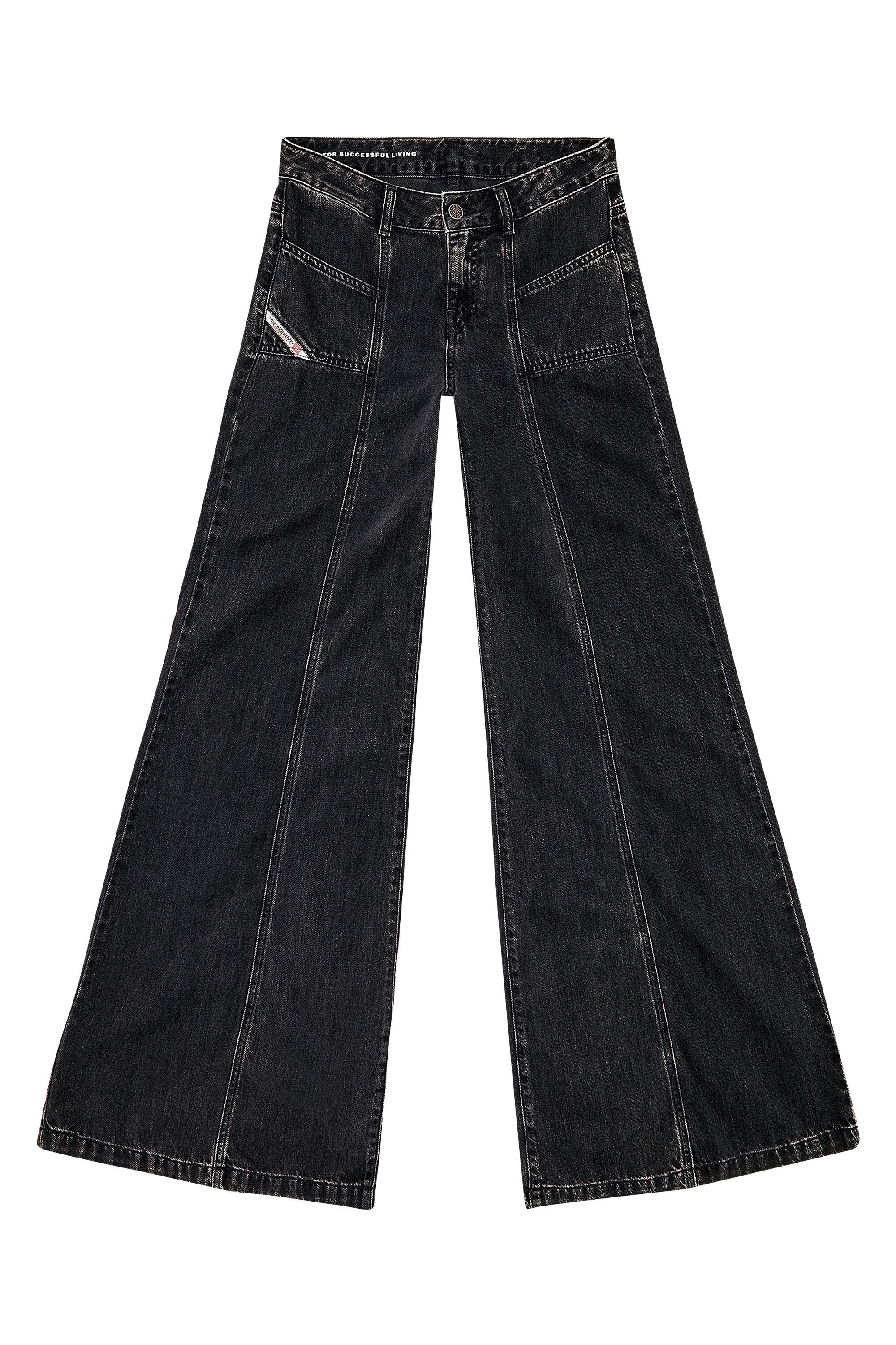 Women's Bootcut and Flare Jeans | Black/Dark grey | Diesel D-Akii