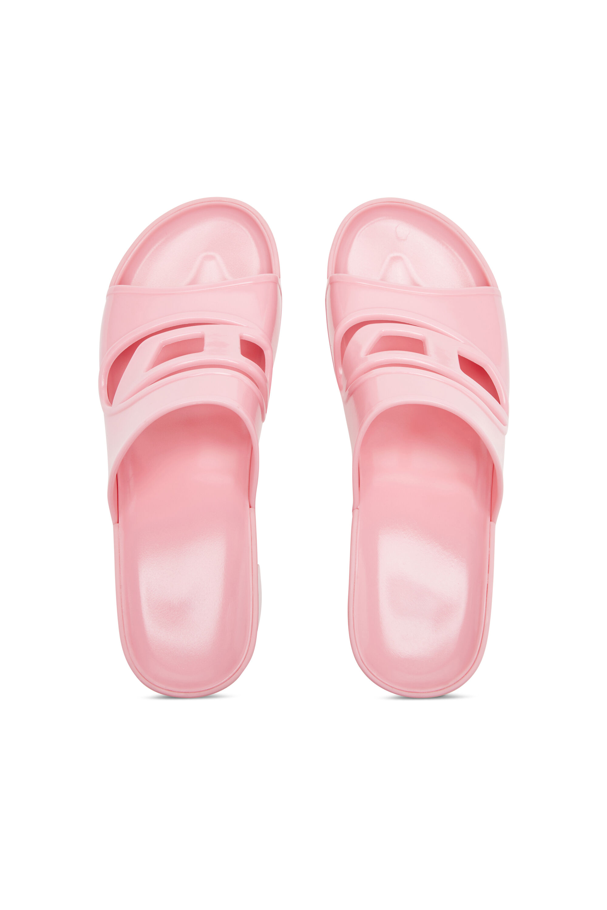 Women's Sa-Bonnie-Heeled rubber slides with cut-out logo