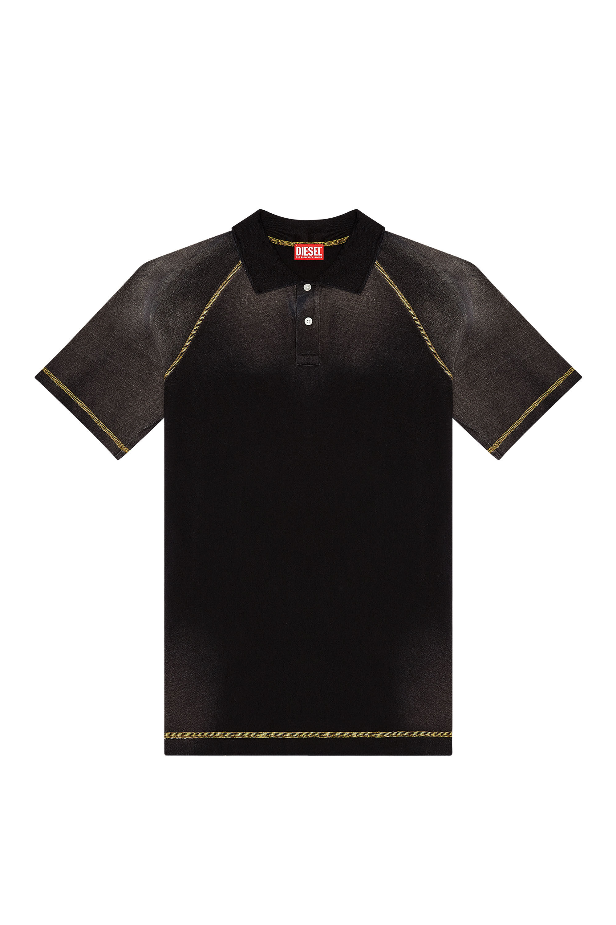 Men s Polo shirt with sun faded effects Black Diesel