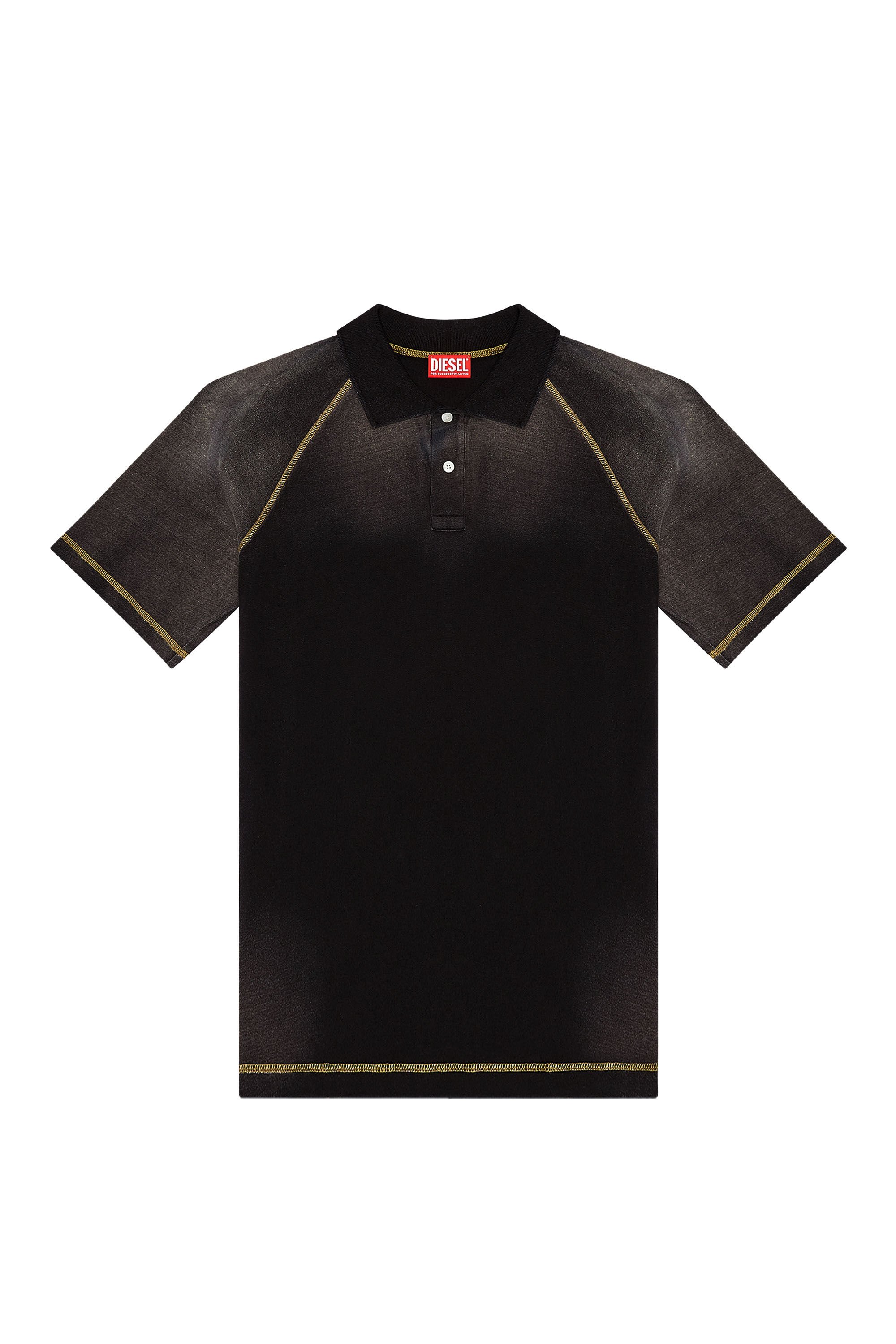 Diesel - T-RASMITH, Man Polo shirt with sun-faded effects in Black - Image 2