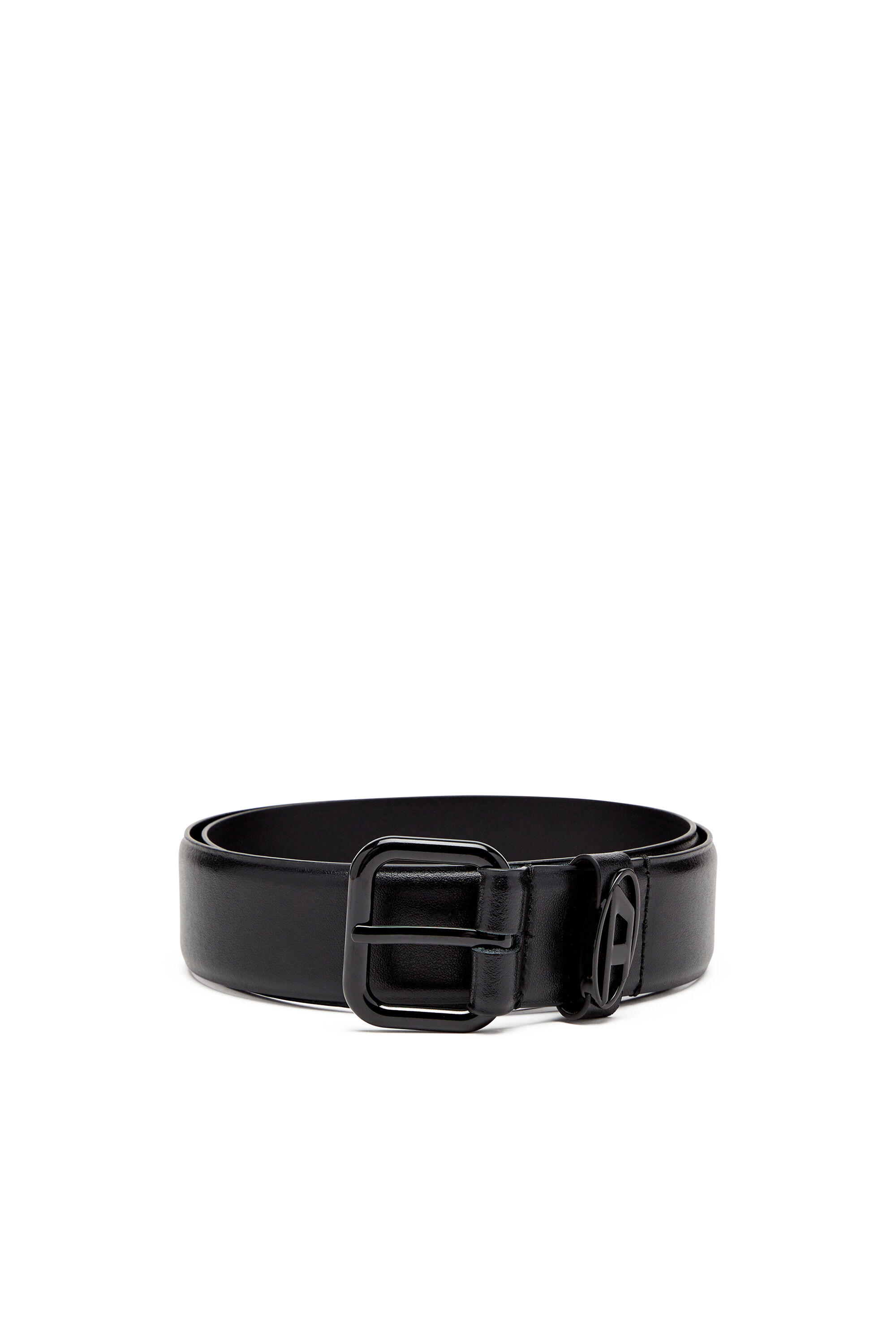 Women's Logo-plaque embellished leather belt | Black | Diesel