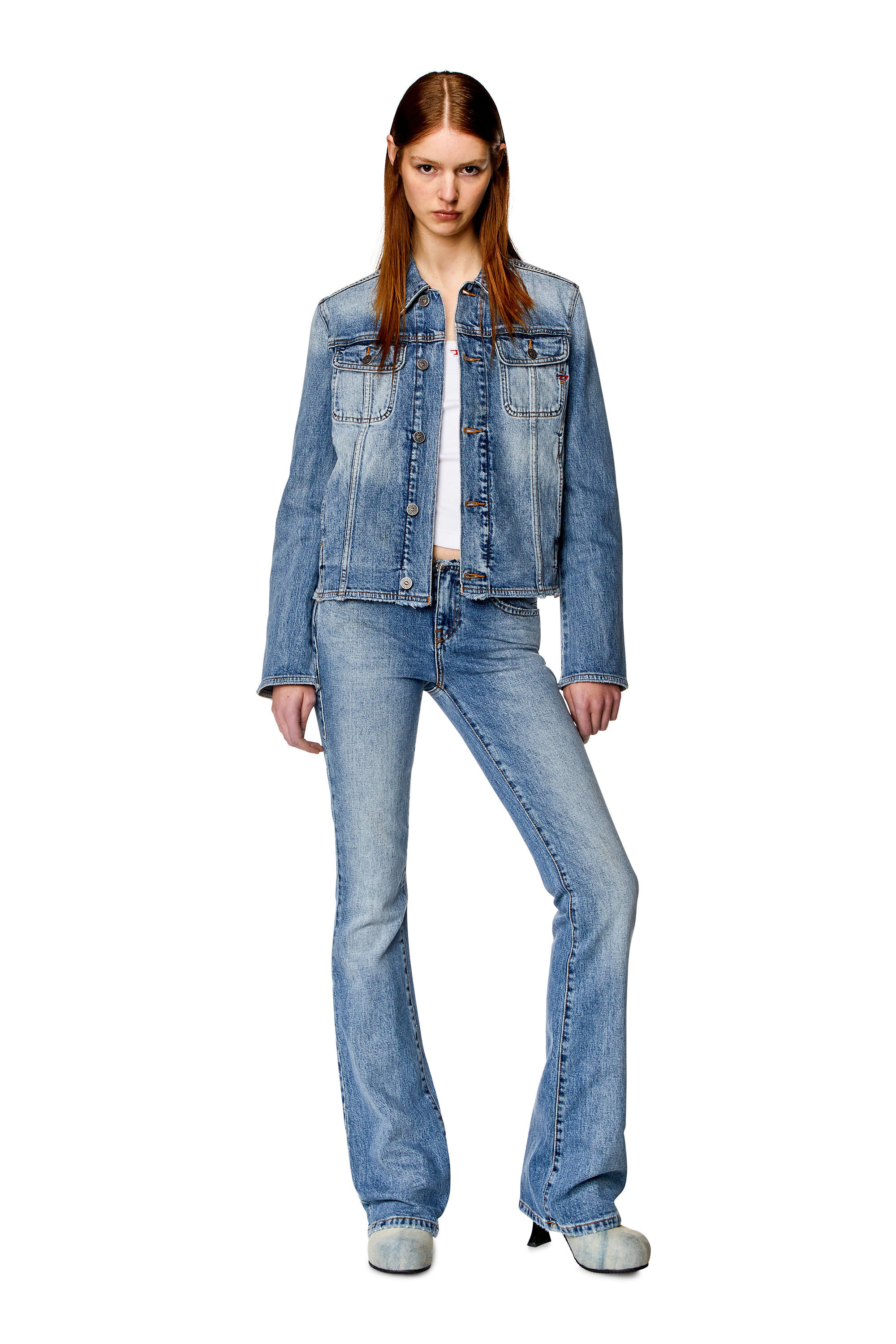Women s Trucker jacket in comfort denim Blue Diesel