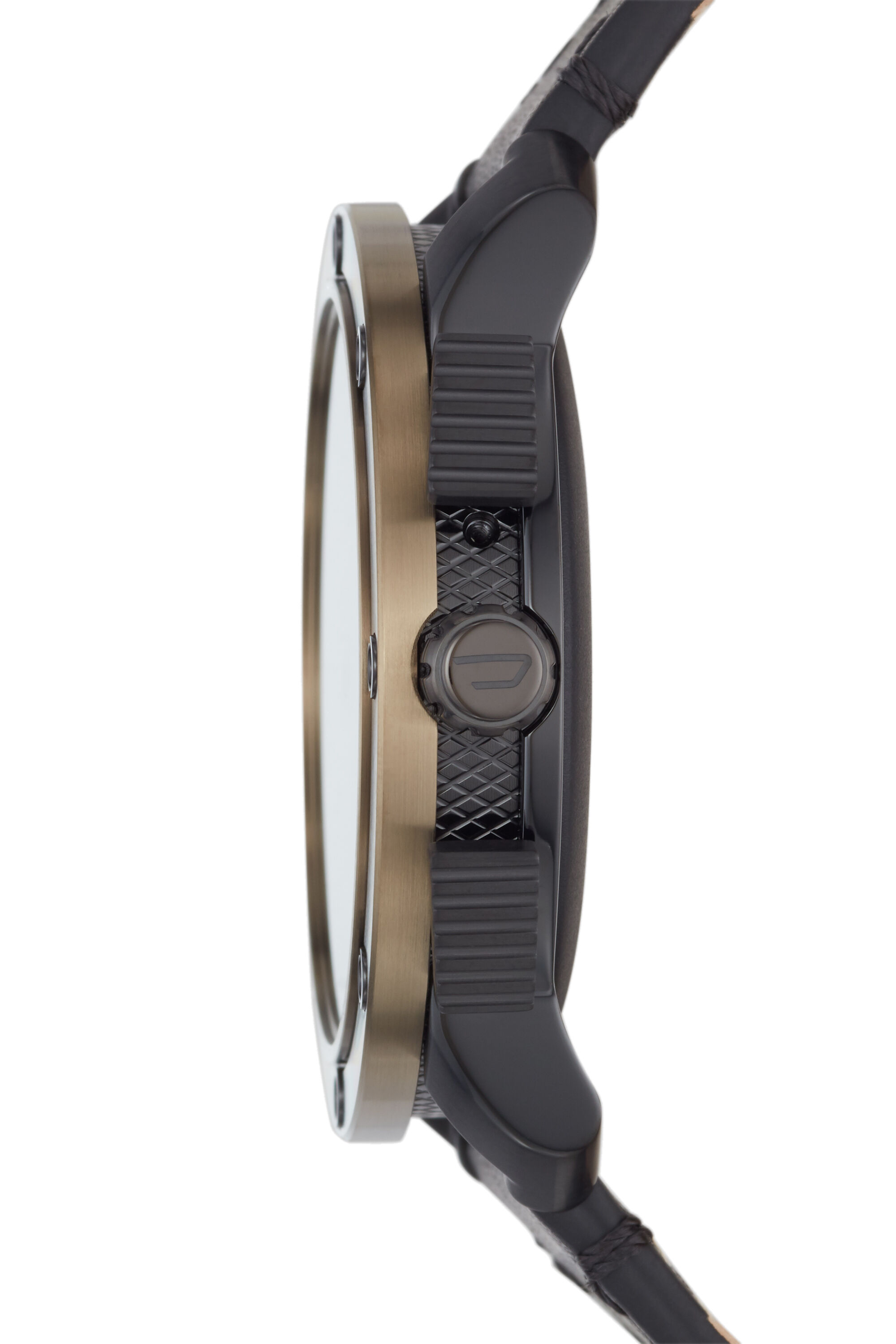 Diesel - DT2016, Man's Axial Smartwatch - Bronze Stainless Steel and Black Leather in Black/Bronze - 3