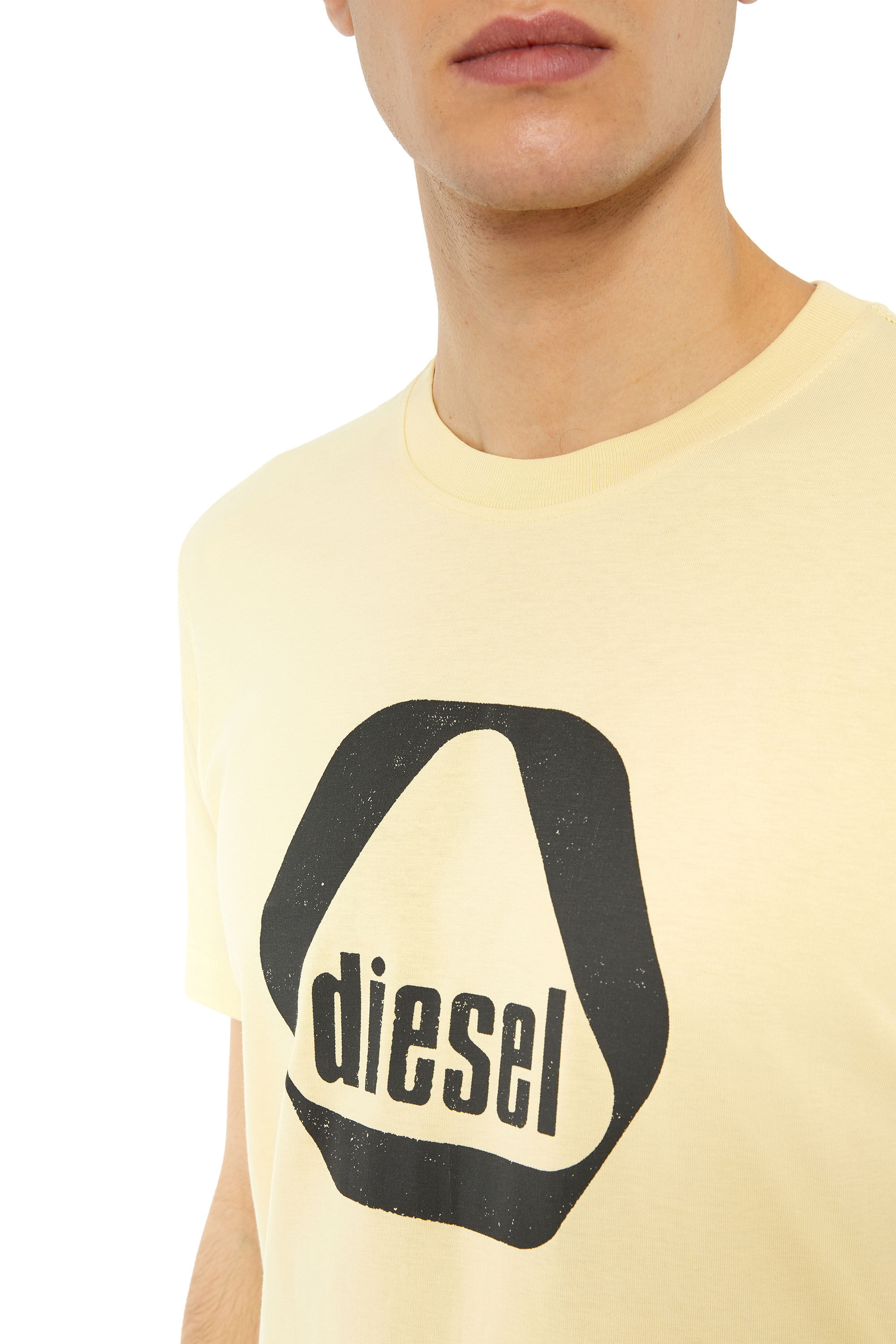 Diesel - T-DIEGOR-G10, Man's T-shirt with utility logo print in Beige - 4
