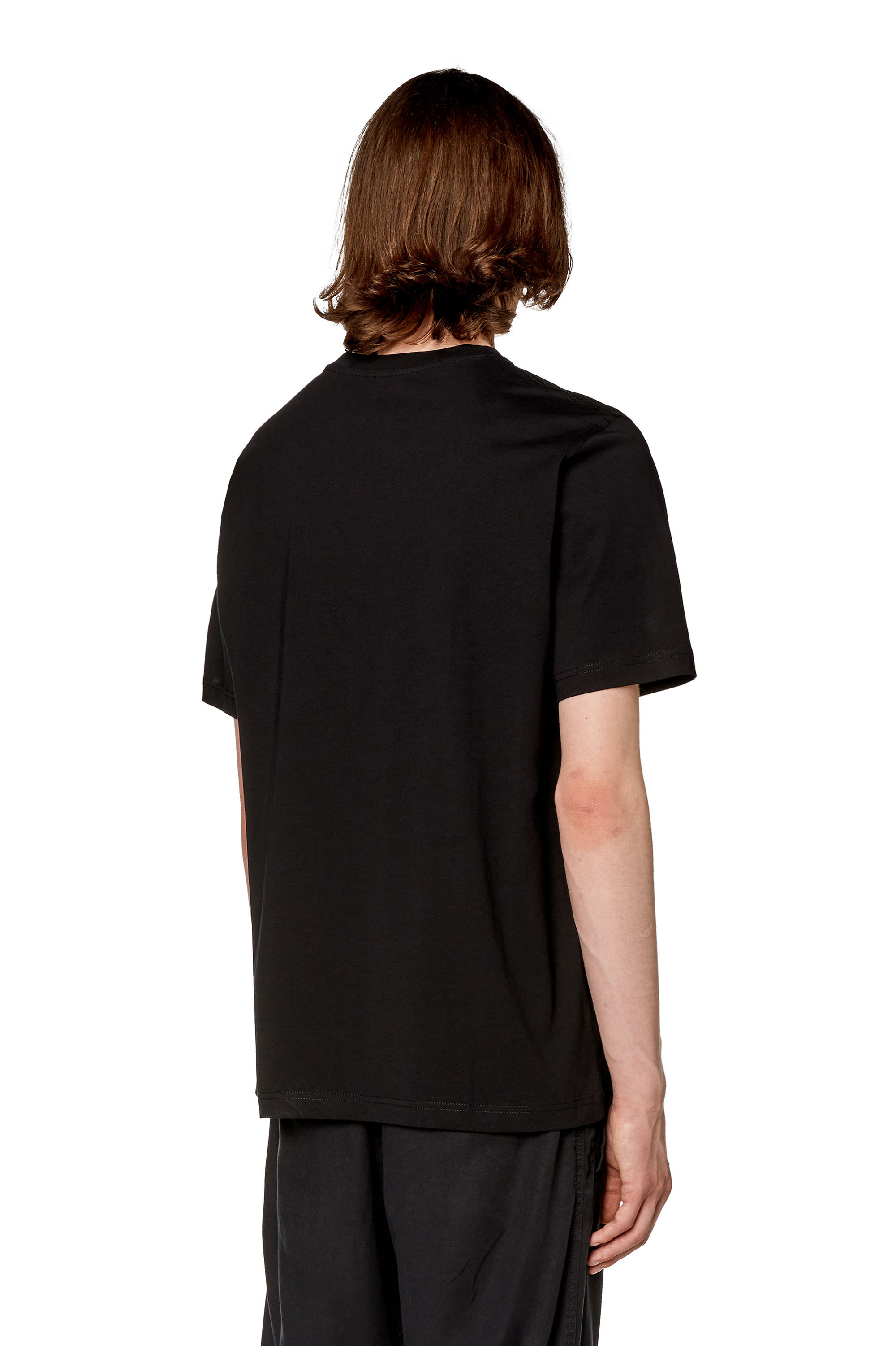 Men's T-shirt with logo patch | Black | Diesel