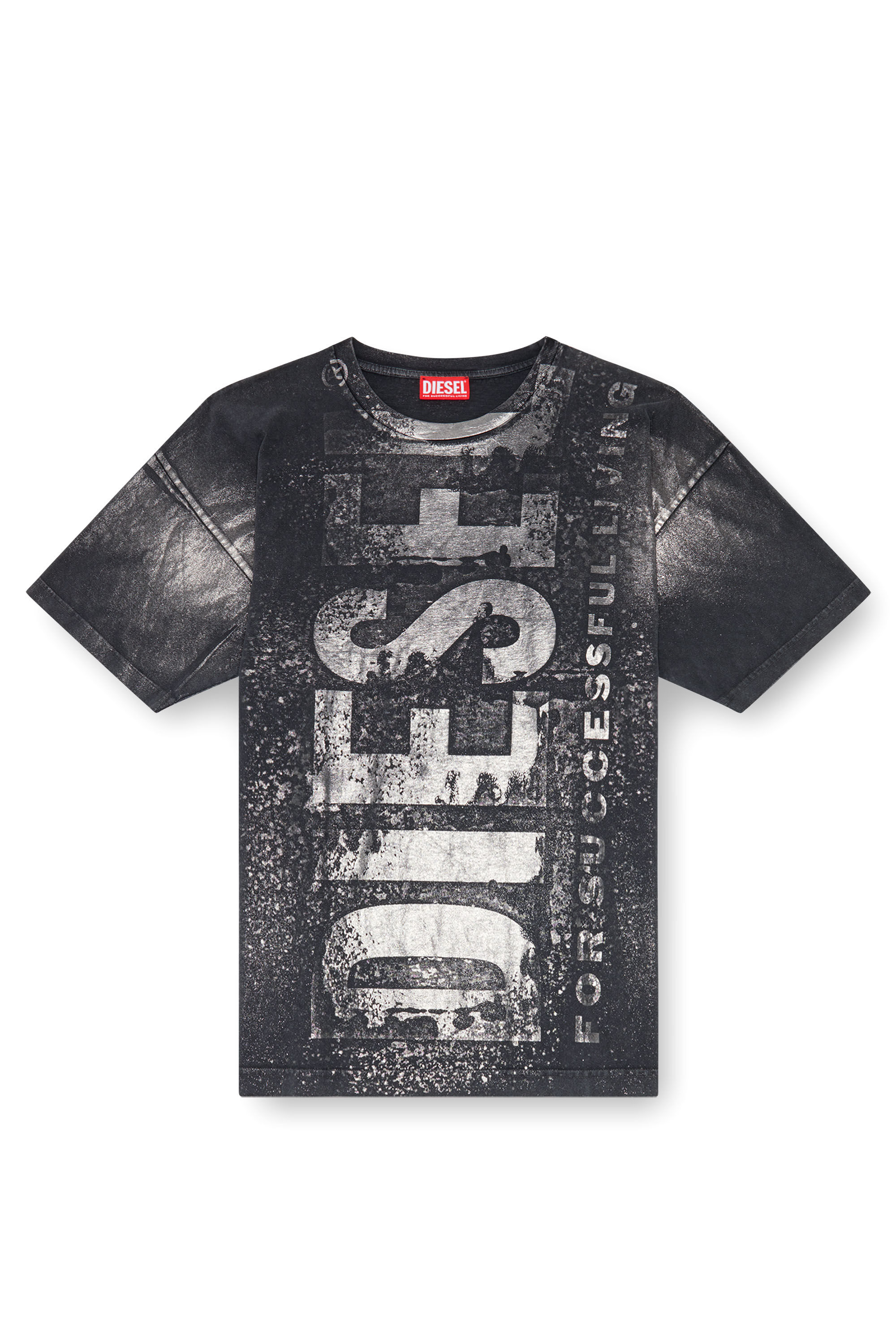 Diesel - T-BOXT-Q23, Man's Logo T-shirt with metallic effects in Black - 2