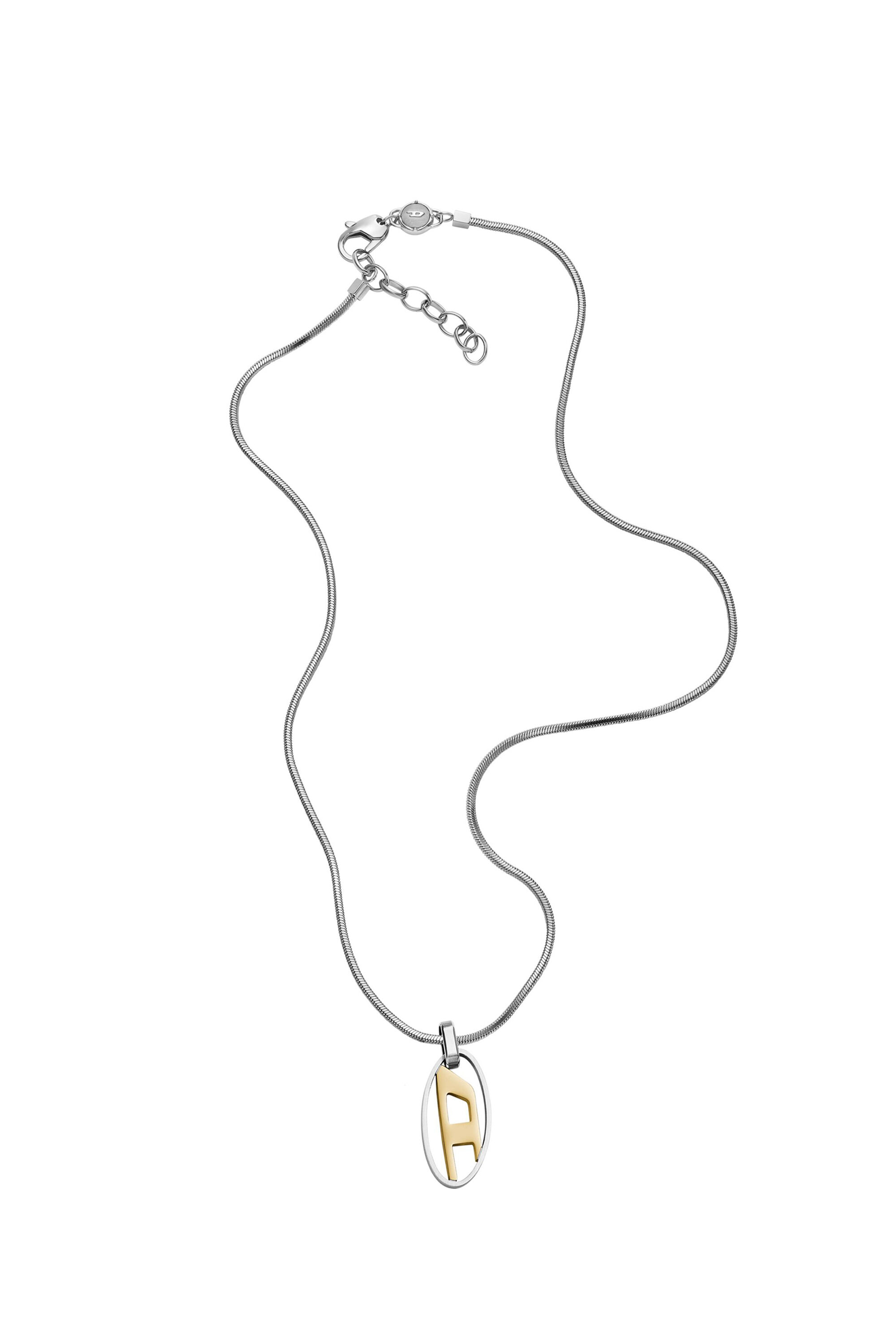 Women's Two-Tone Stainless Steel Pendant Necklace | Silver