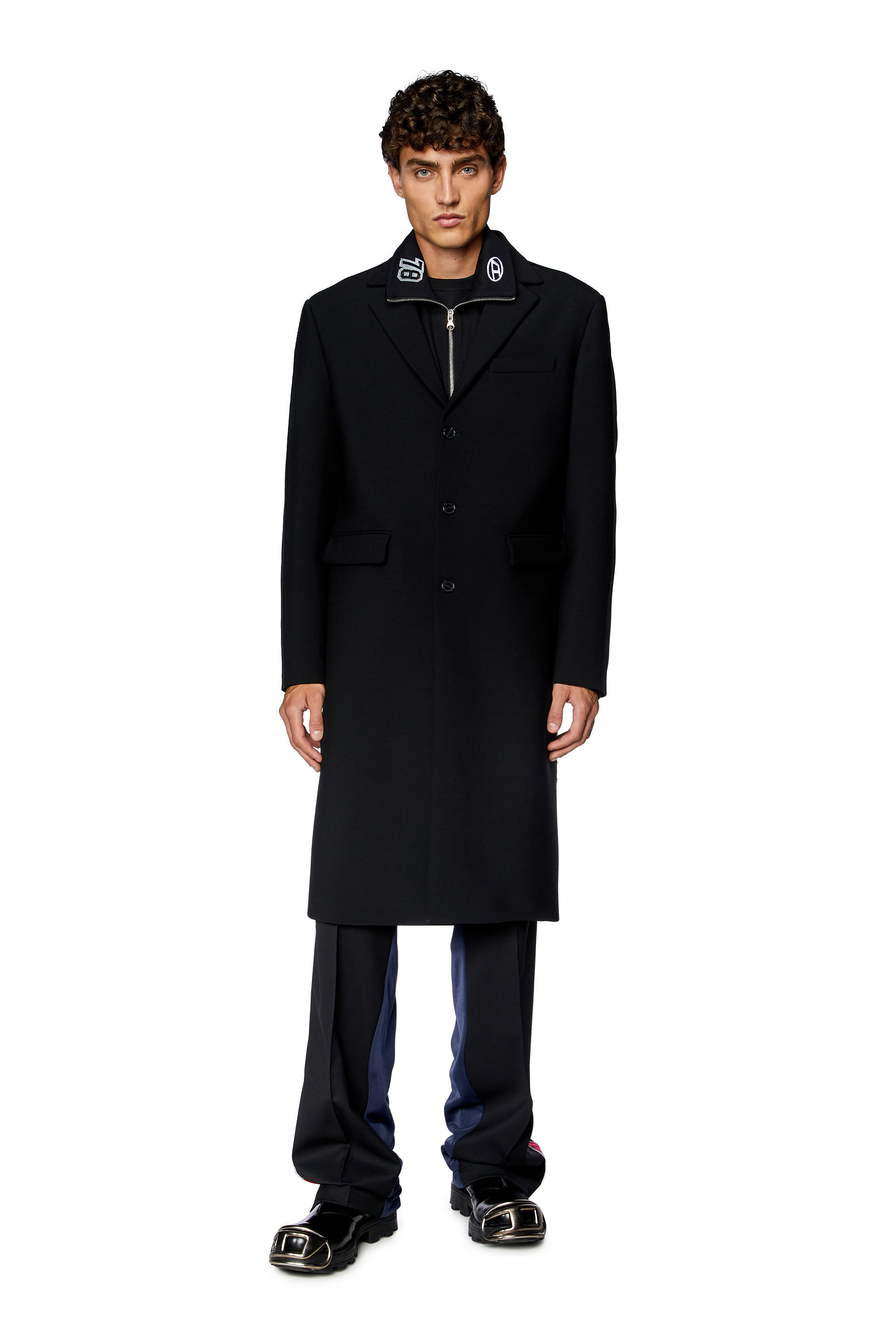 ブランド通販サイト coat Hybrid Men's in Diesel | Black | jersey and wool cool ジャケット・アウター