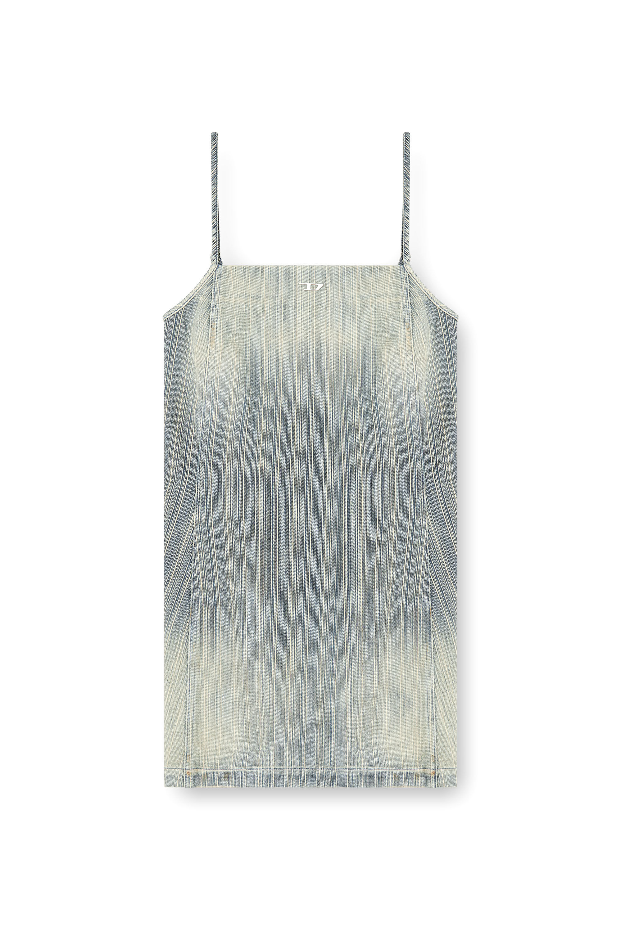 Diesel - DE-BETTY-DRESS-D, Vestido corto en denim de rayas índigo Mujer in Azul marino - 2