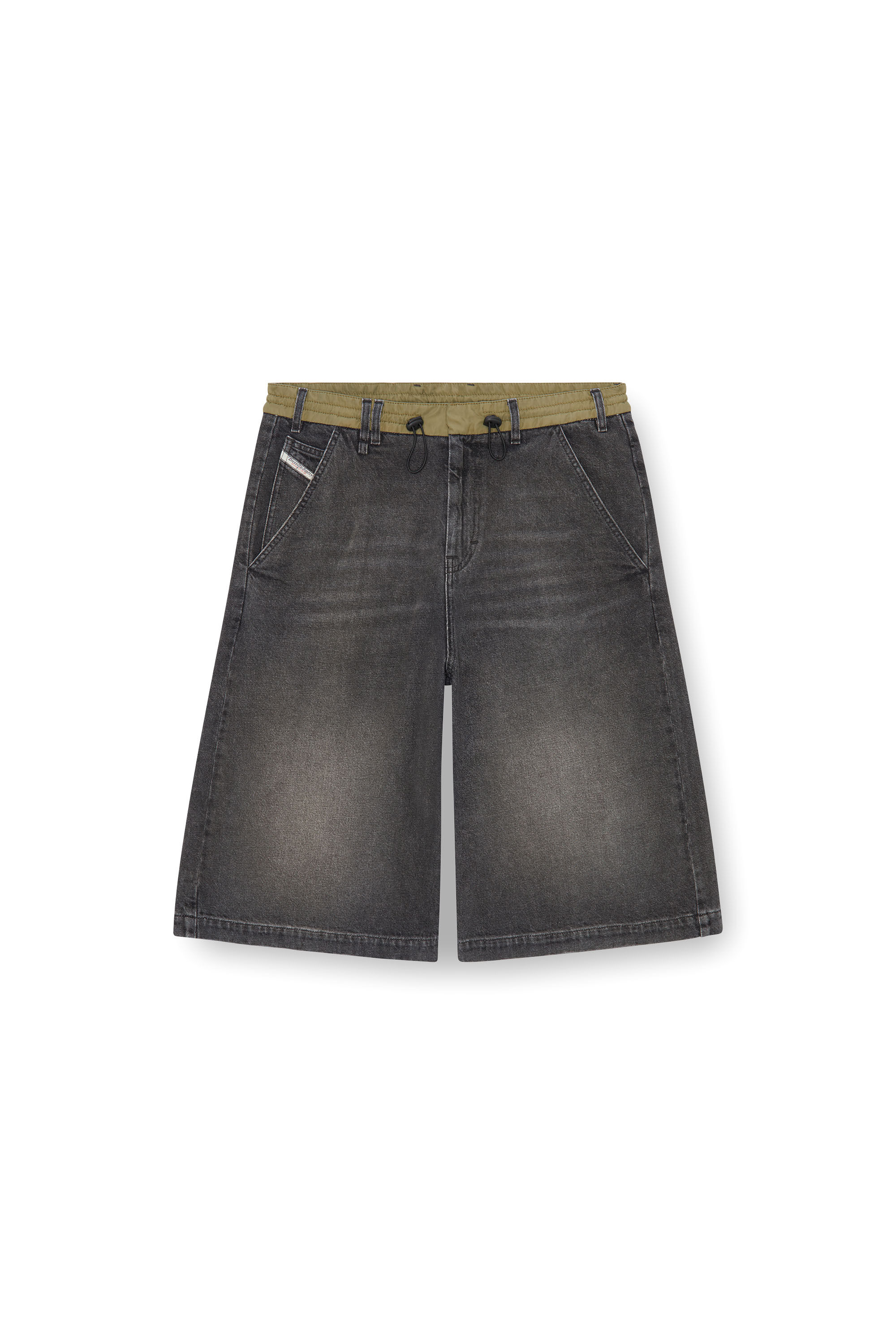 Diesel - D-ANDRE-SHORT-S, Man's Loose bermuda shorts in denim and nylon in Black - 2