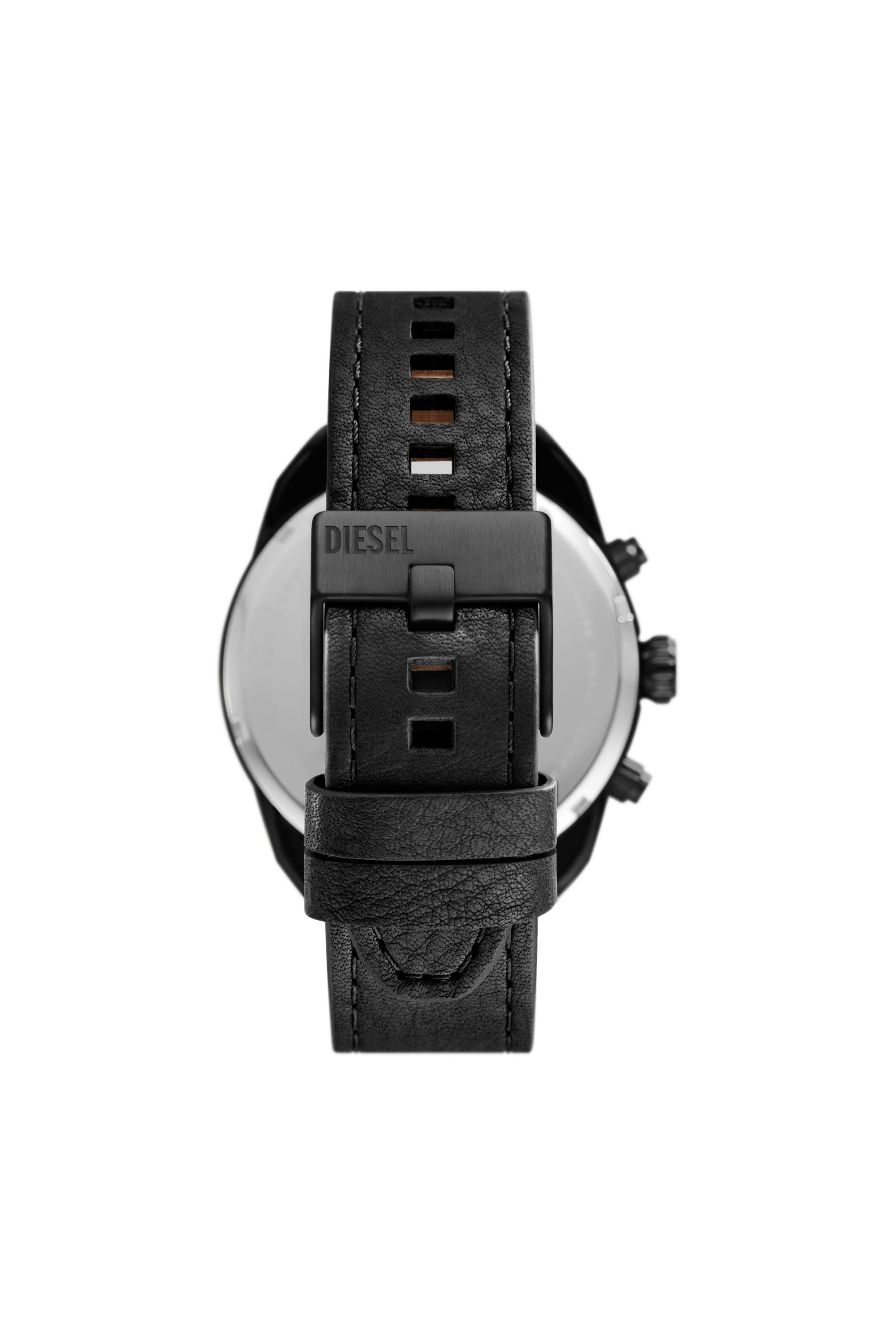 バイヤー厳選用品 Men's Spiked chronograph black leather watch | Black | Diesel 腕時計