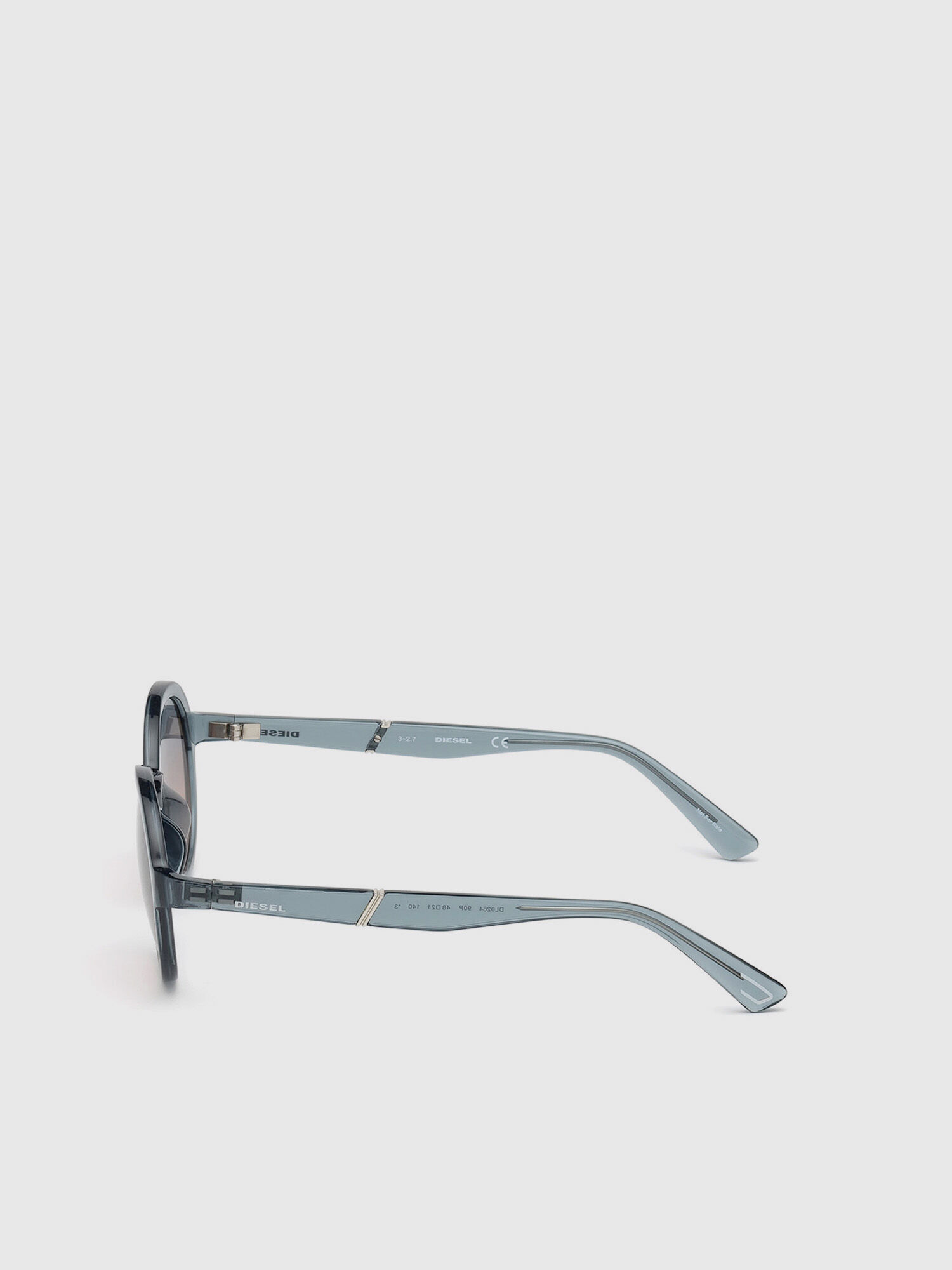 Diesel - DL0264, Unisex's Round shape eyewear with slanting detail in Blue - 3
