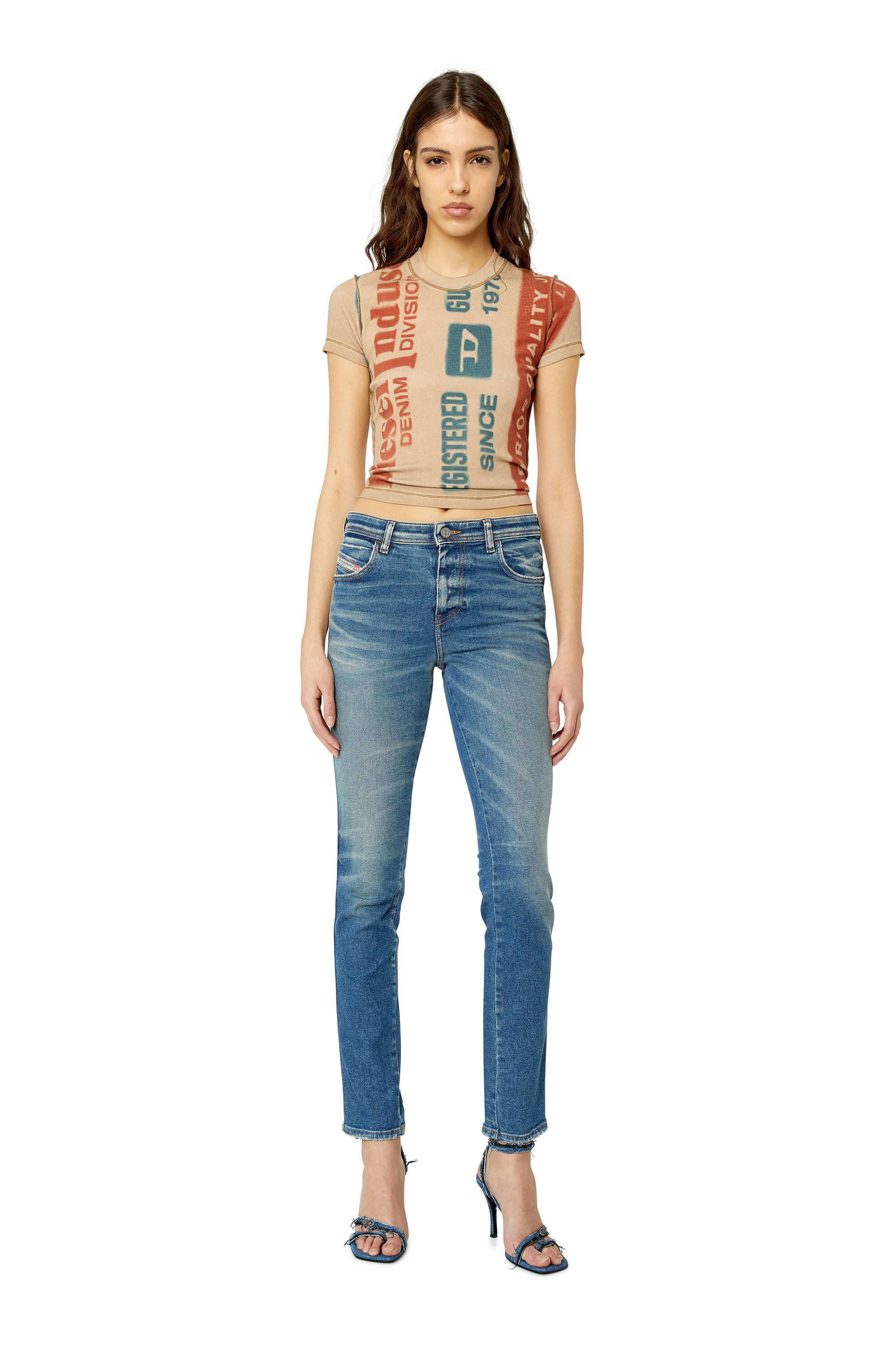 Diesel - 2015 Babhila 09E88 Skinny Jeans, Azul medio - Image 1