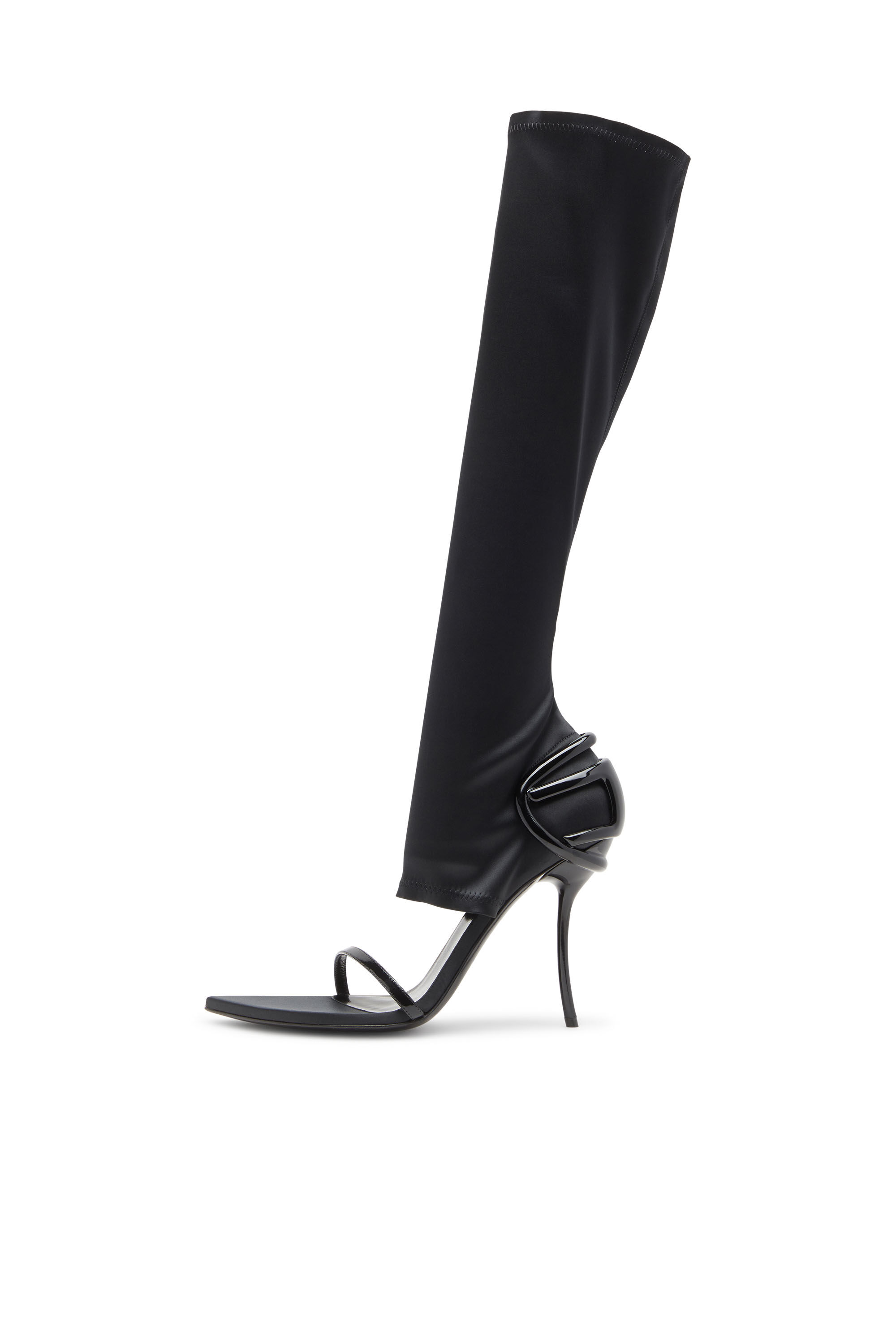 無料発送 Women's stretch in sandals boot knee D-Ten&Half-Stiletto 靴