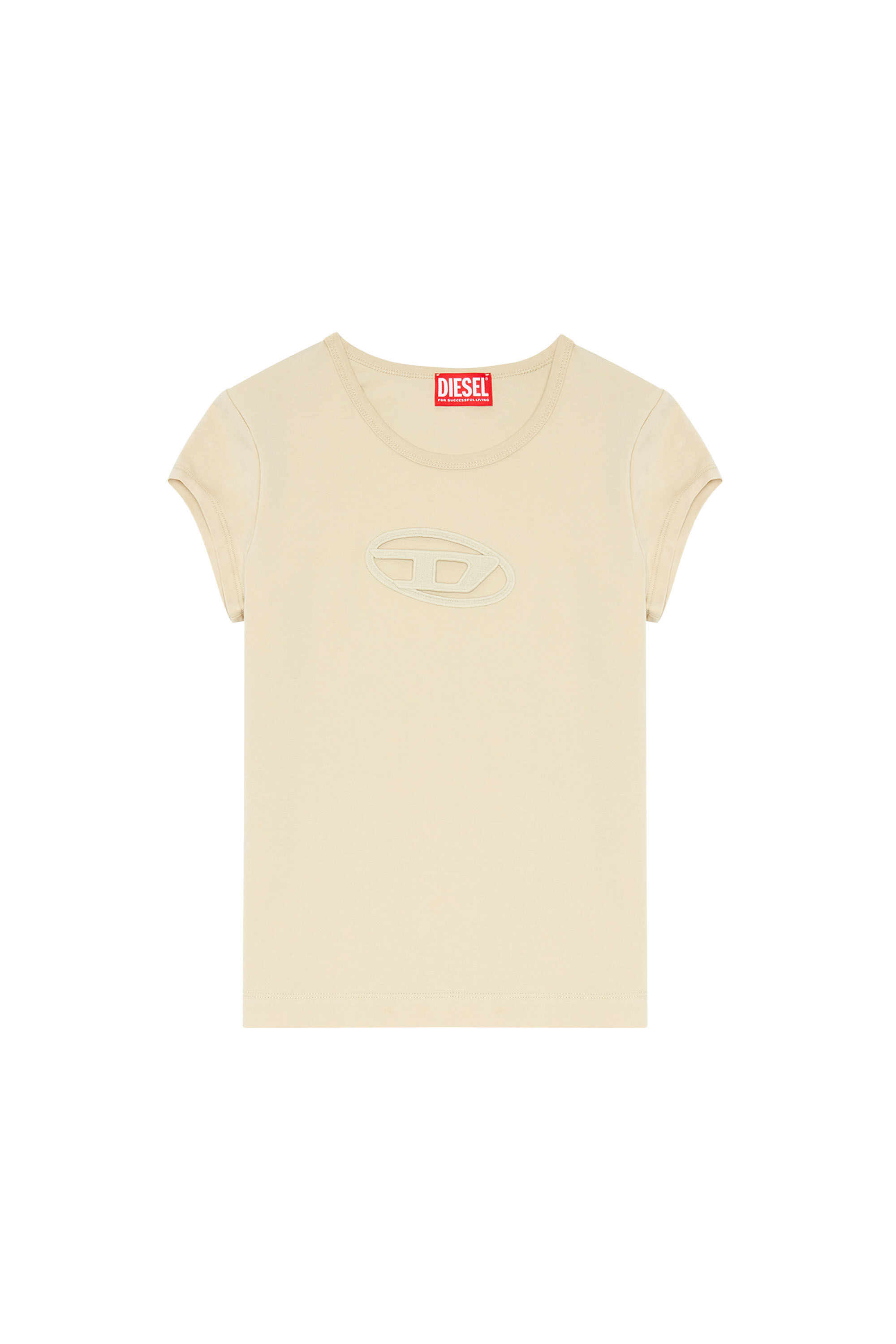 T-ANGIE Woman: Cotton T-shirt with cut-out D logo | Diesel