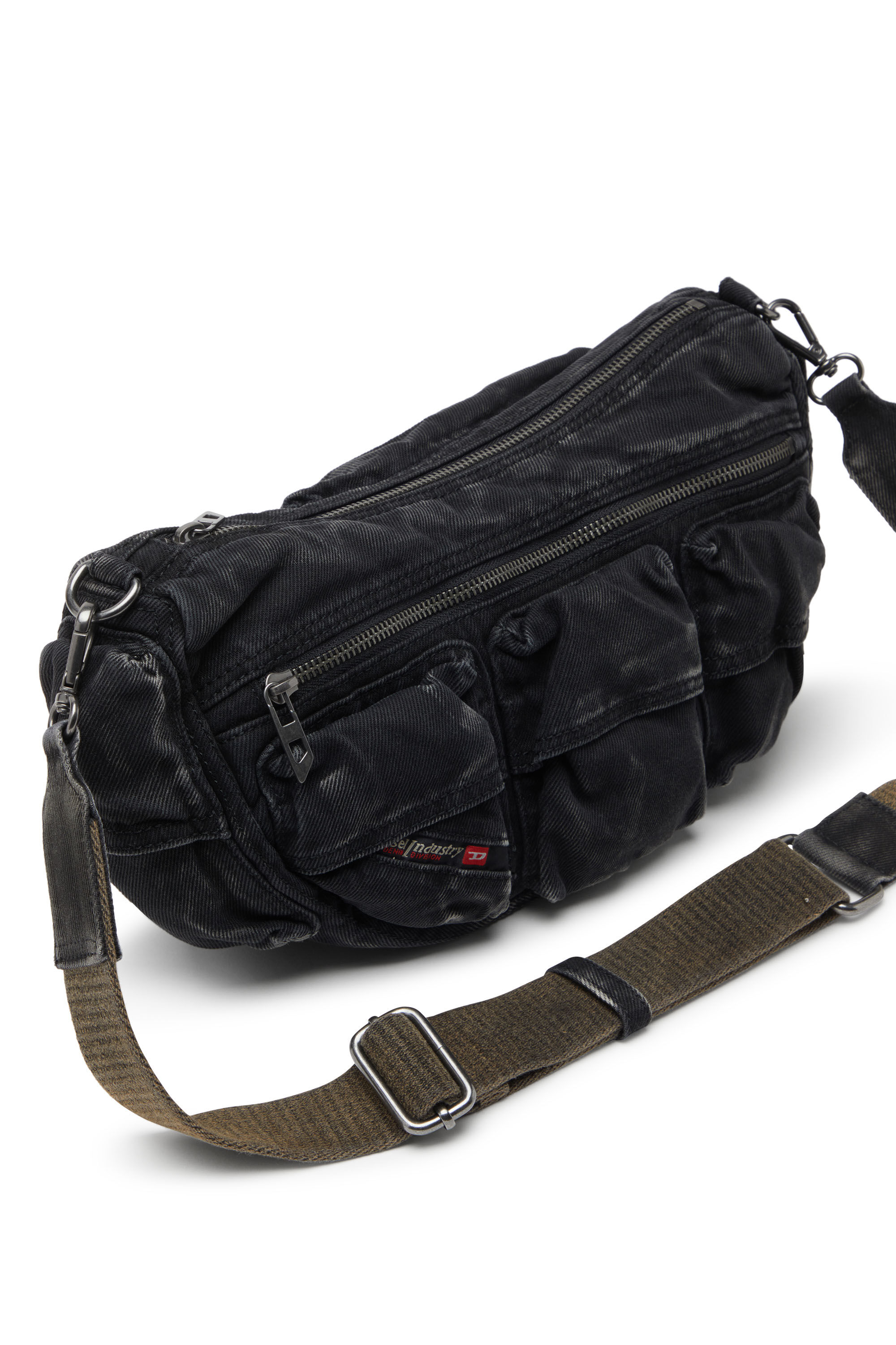 Women's Multi-Pkts-Multipocket bag in washed denim | Black