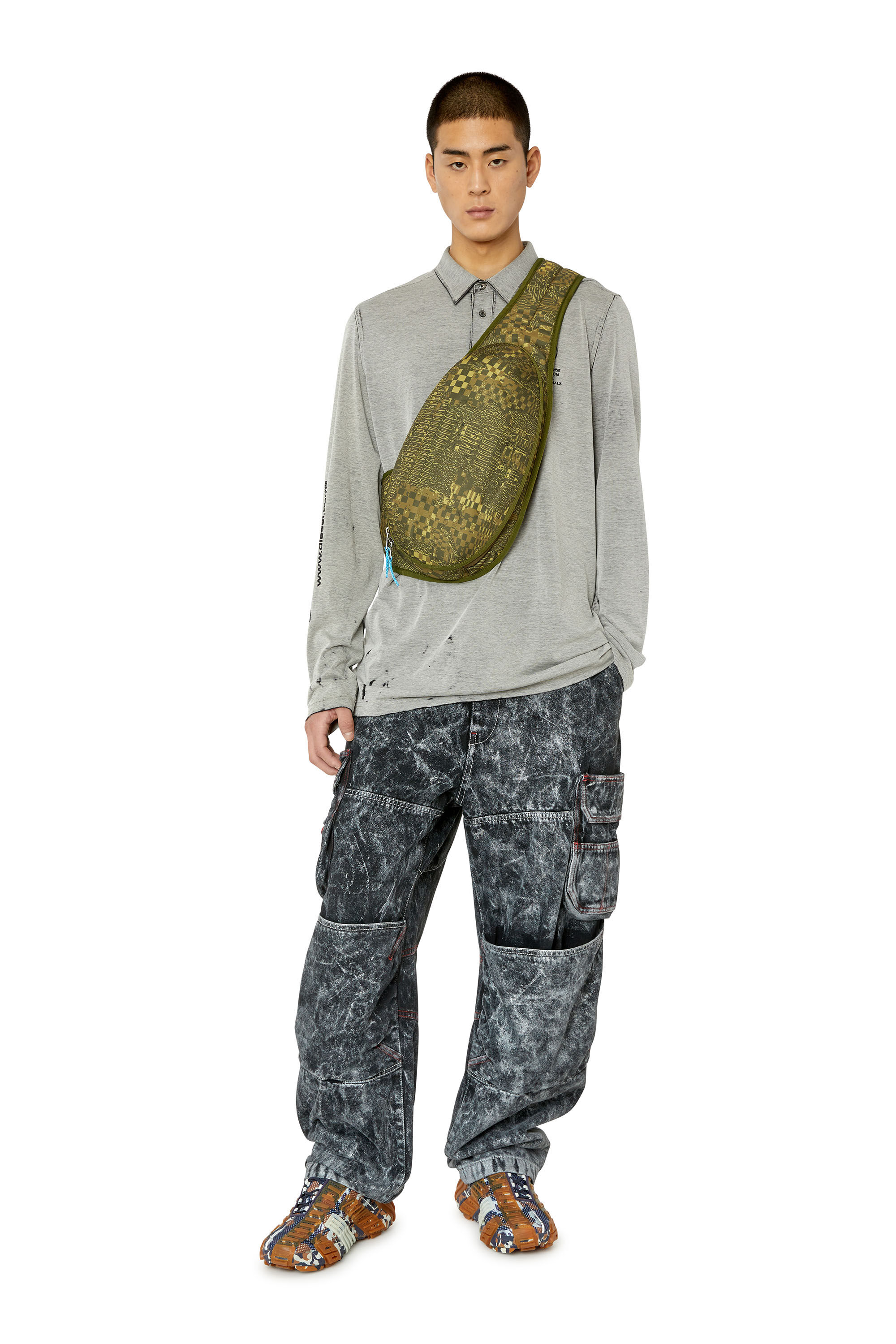 S-HIRT Man: Burnout long-sleeve polo shirt | Diesel