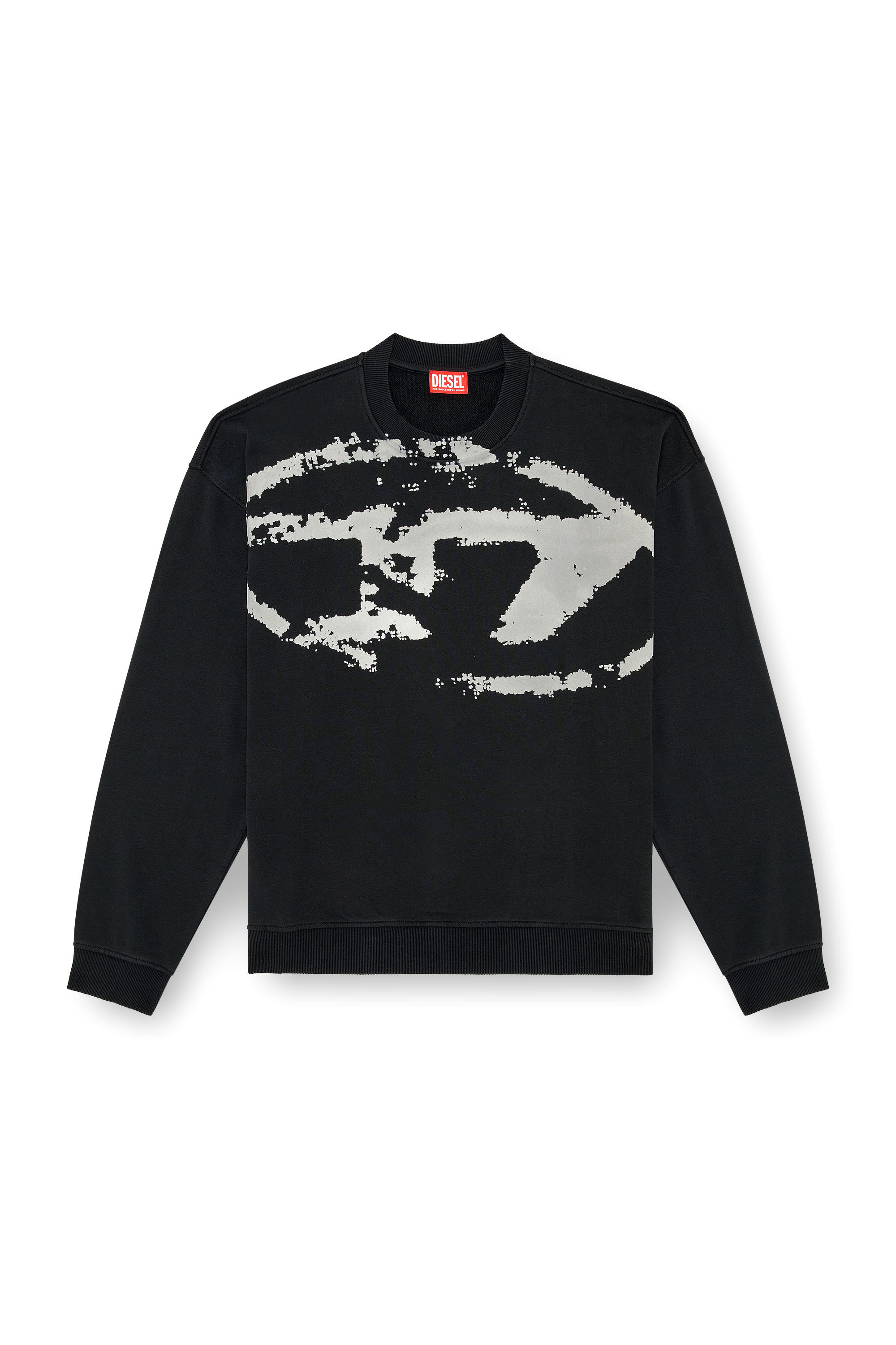 Diesel - S-BOXT-N5, Sudadera con logotipo desgastado en relieve Hombre in Negro - 2