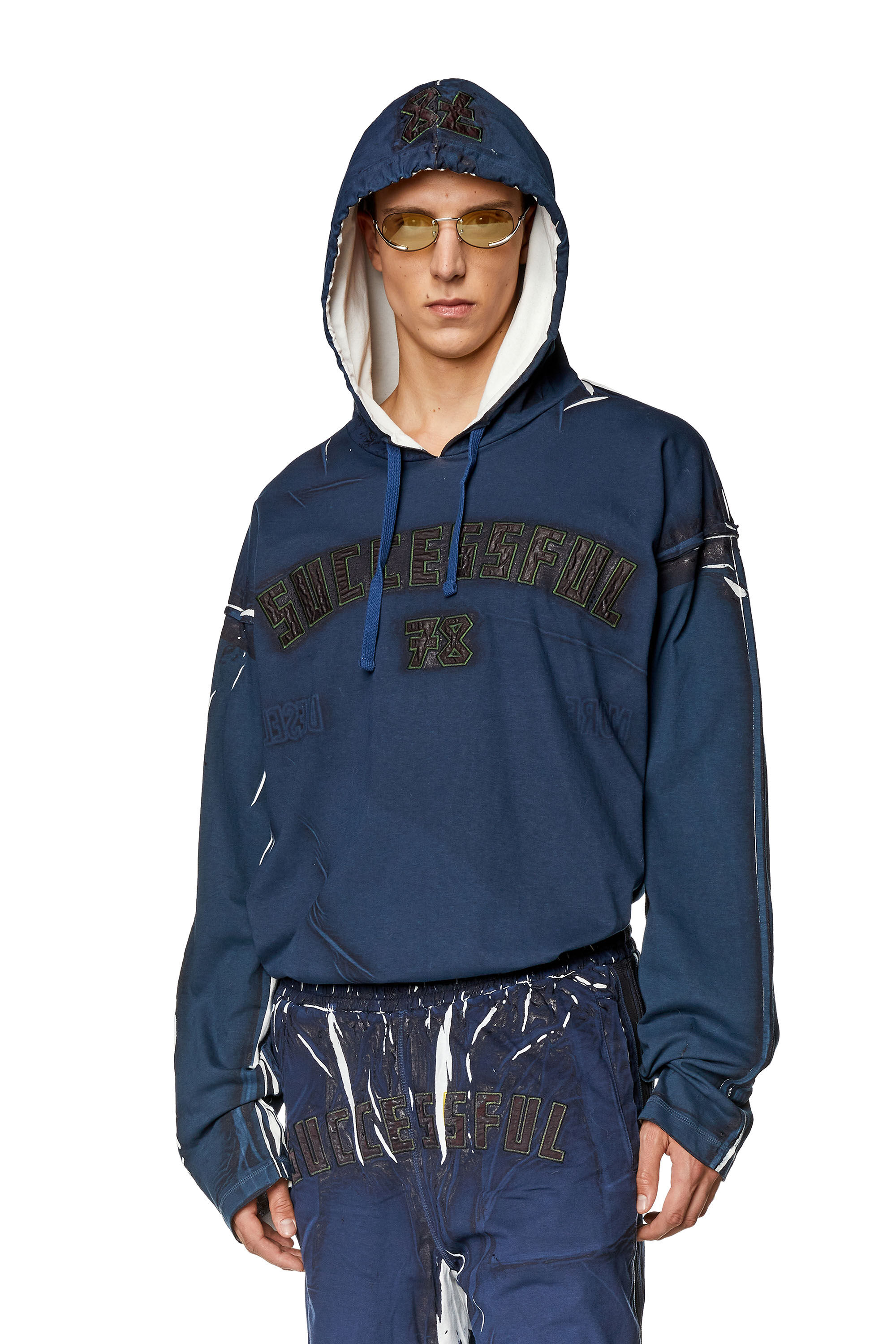 Diesel - T-NABEL-HOOD-LS, Dark Blue - Image 3