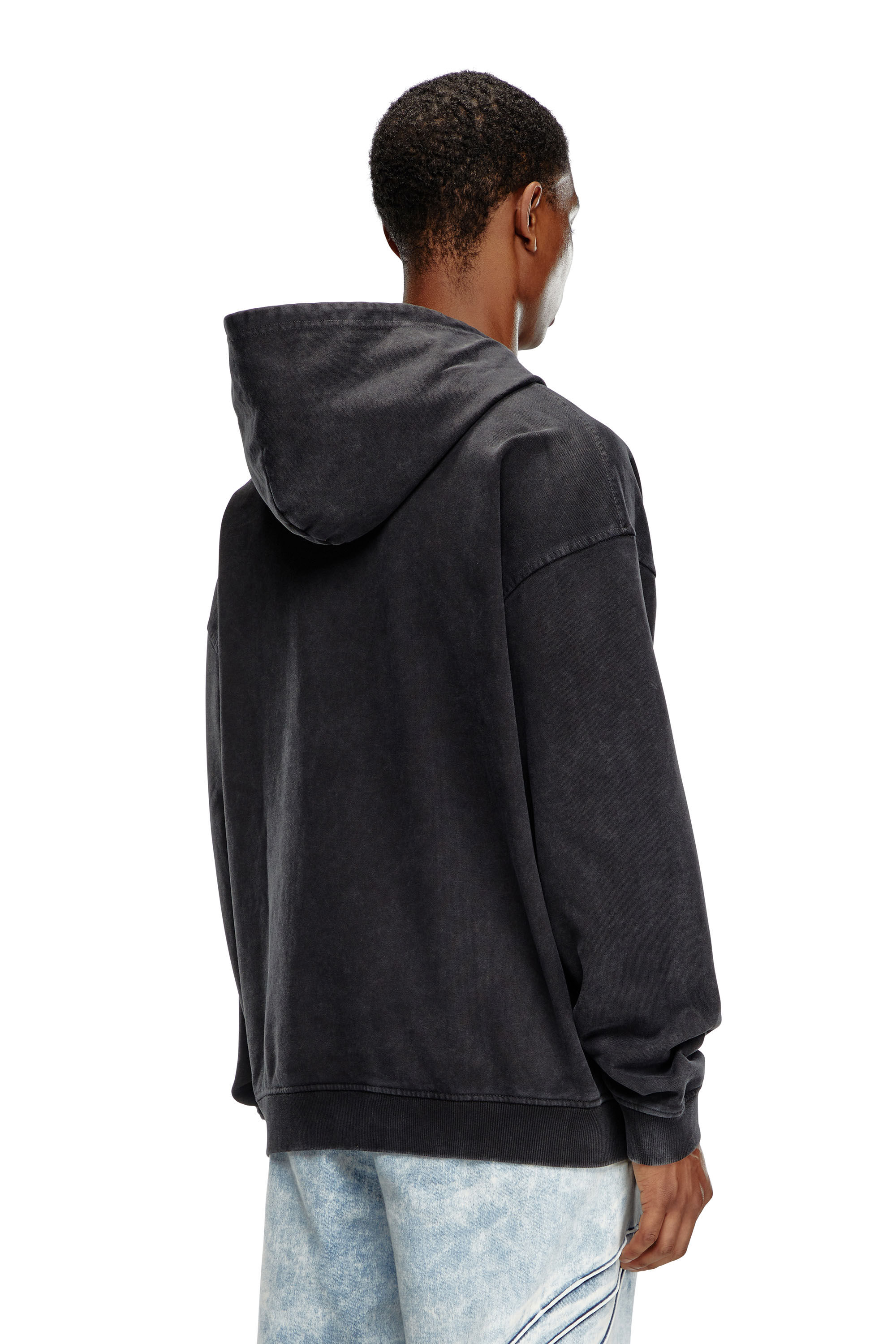 Men's Hoodie with multi-layered logo print | Black | Diesel